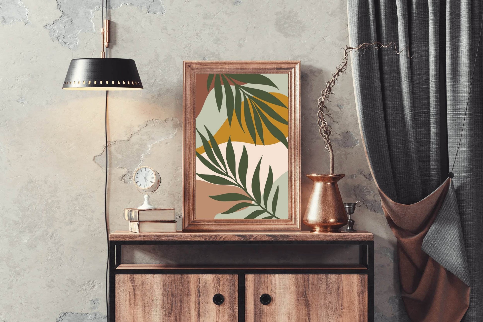 Abstract Palm Green Leaves ArtWork - beink online art store