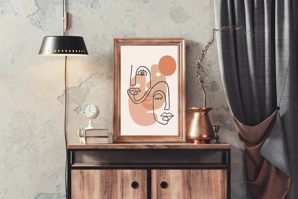 The Style of Two Faces Sleeping And Awake Wall Art - beink online art store