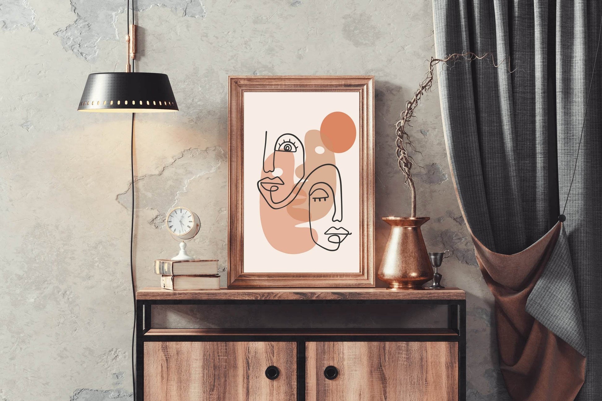 The Style of Two Faces Sleeping And Awake Wall Art - beink online art store