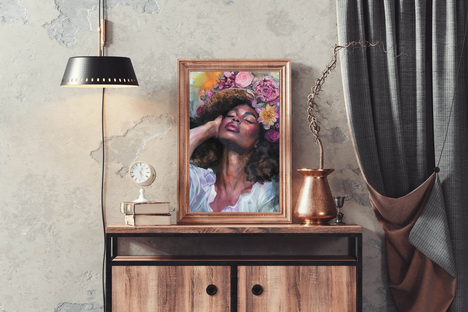 Elegant African Woman Canvas Wall Art - beink online art store