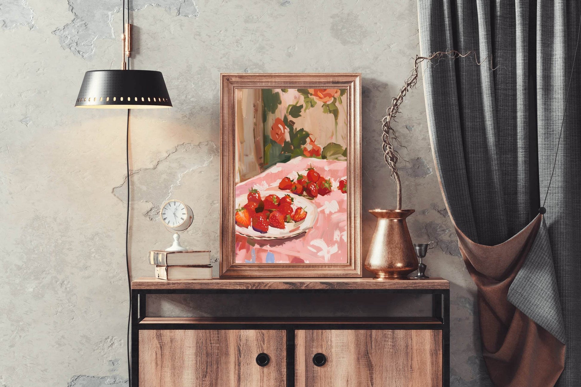 Bowl Freshly Picked Strawberries Wall Art - beink online art store