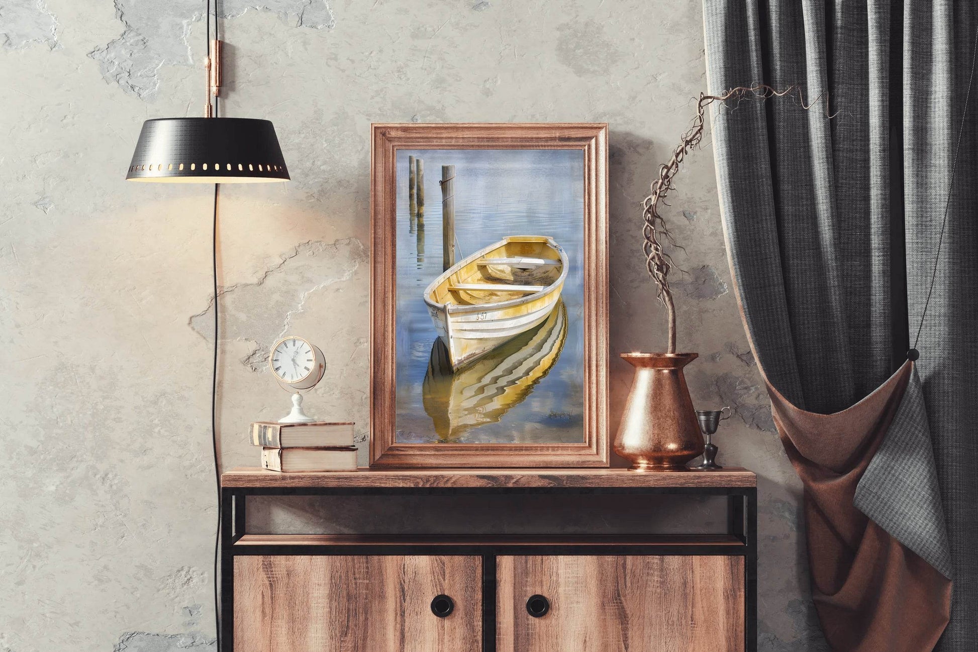 Small Wooden Boat Wall Art - beink online art store