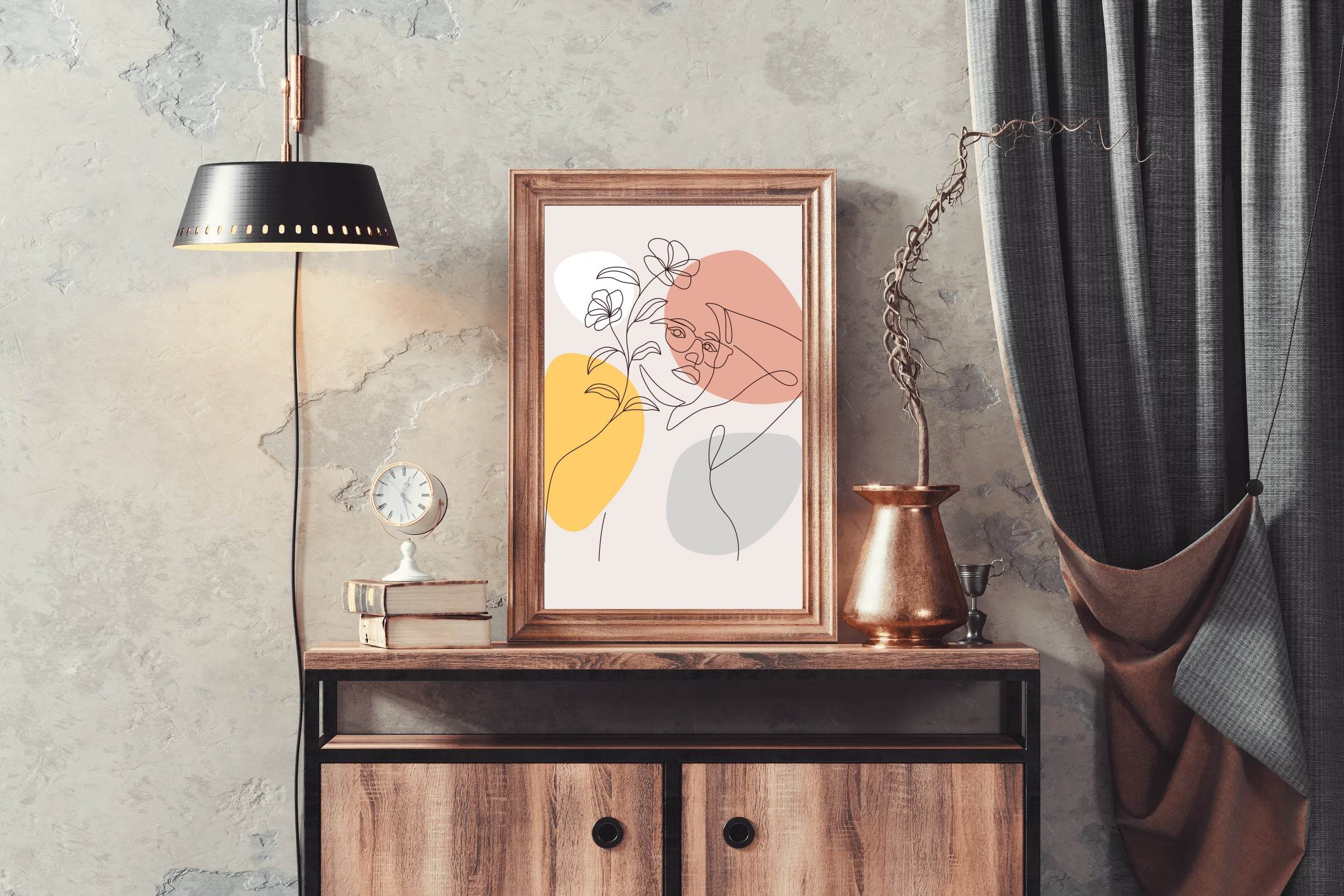 Beautiful Woman With Flowers on Her Head Wall Art - beink online art store