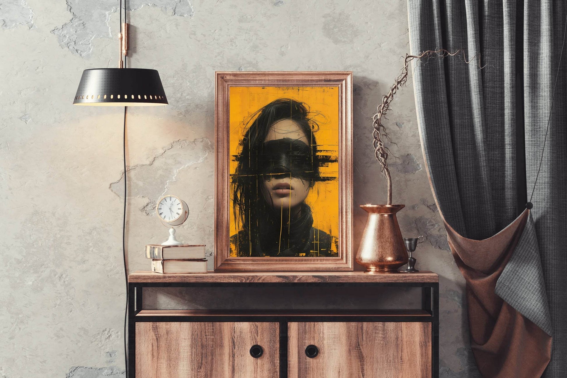 Drawing Girl With Closed Eyes Wall Art - beink online art store
