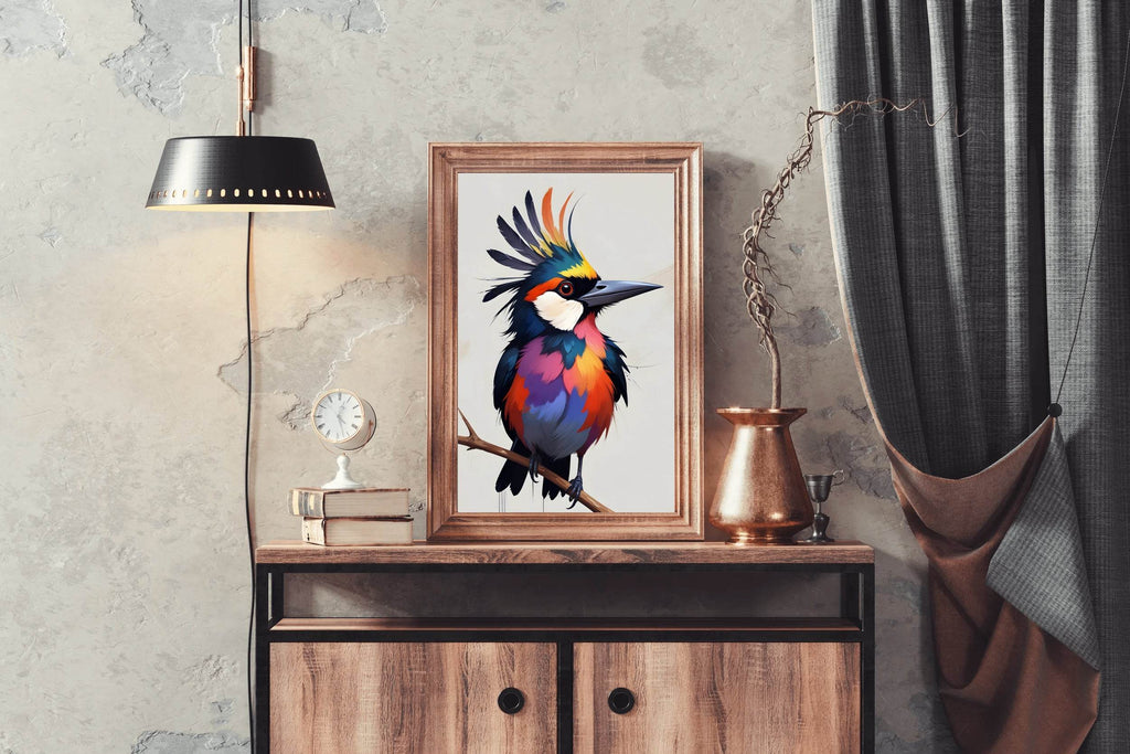Watercolor Kingfisher Bird Wall Art - beink online art store
