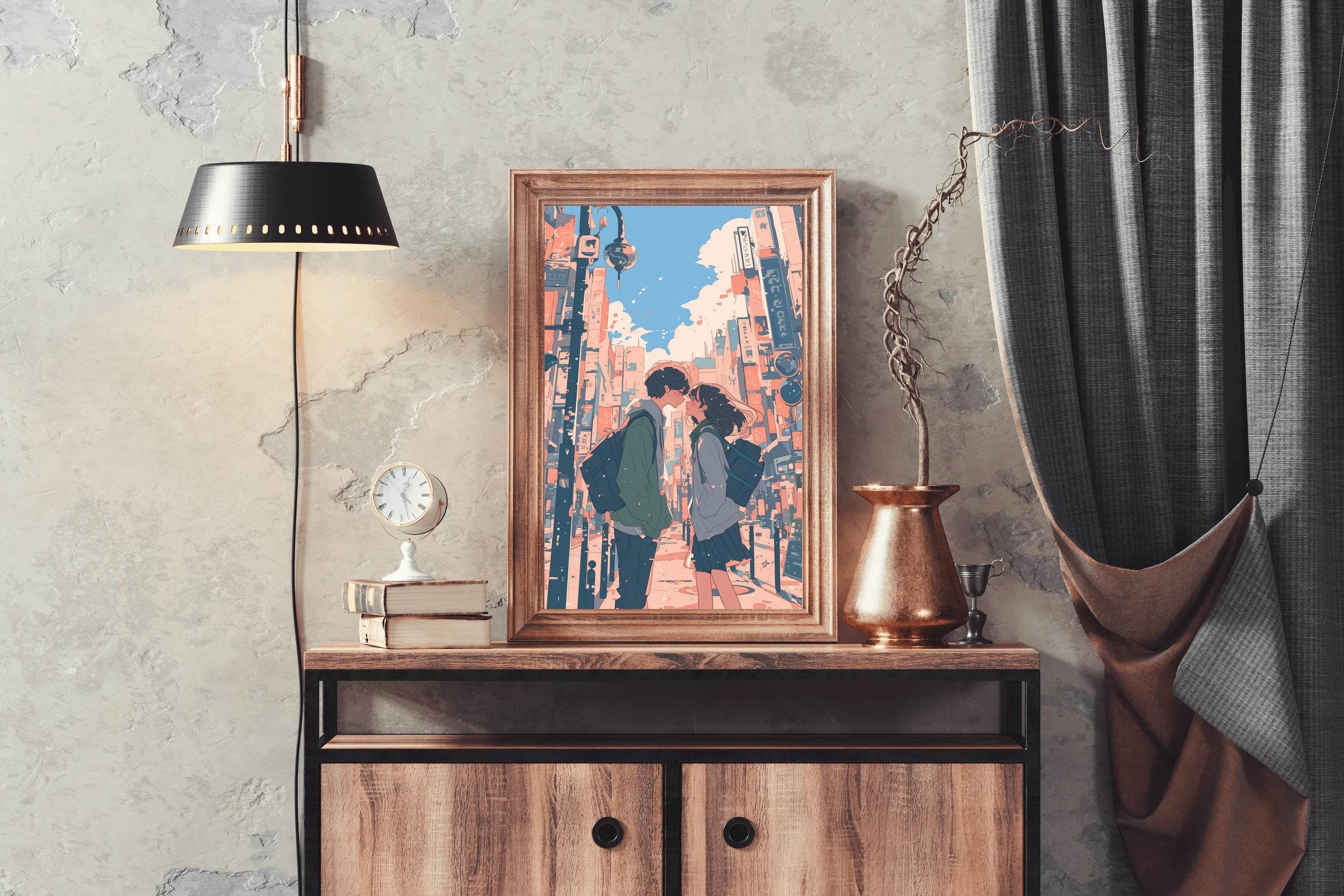 Couple Aesthetic Anime Wall Art - beink online art store