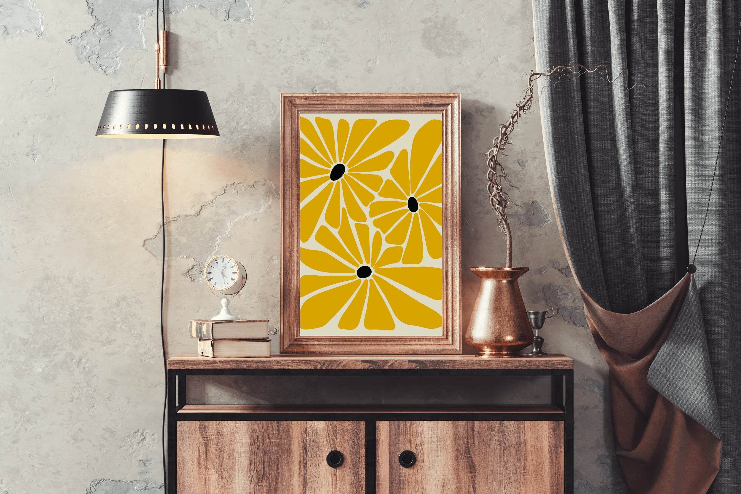 Yellow Mustard Flower Daisies ArtWork - beink online art store
