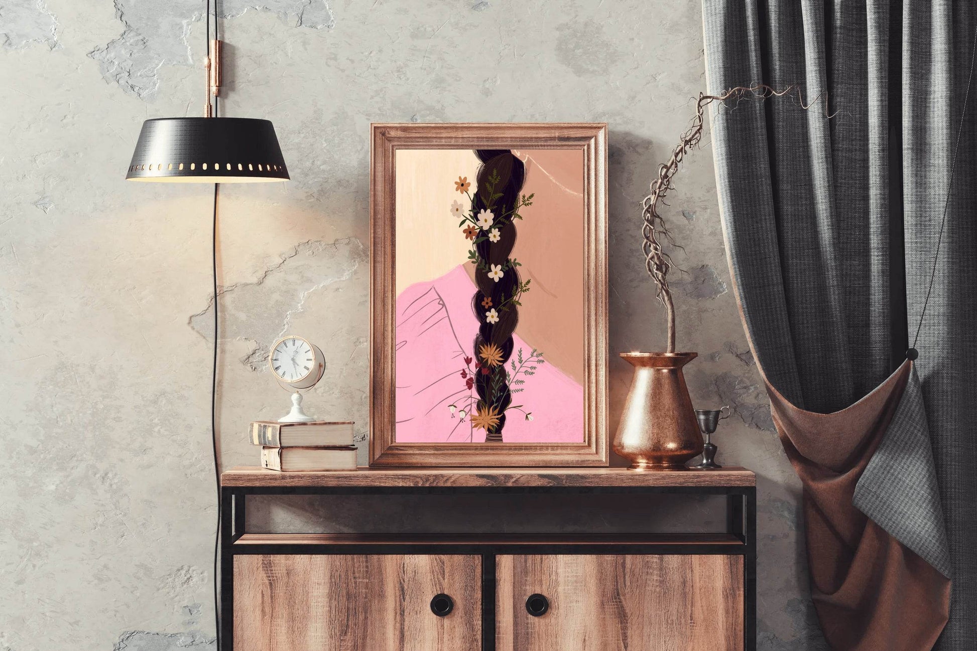 Braided Hair of A Girl Wall Art - beink online art store