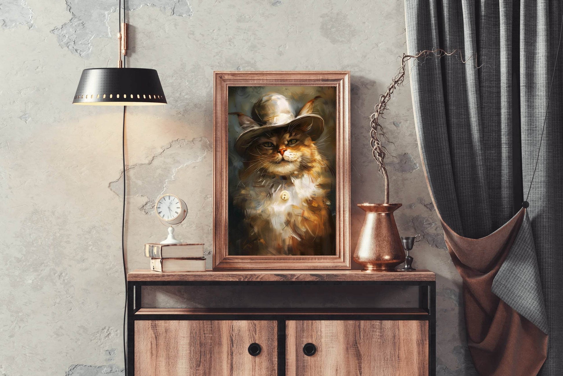 Hand Painted Persian Cat Illustration - beink online art store