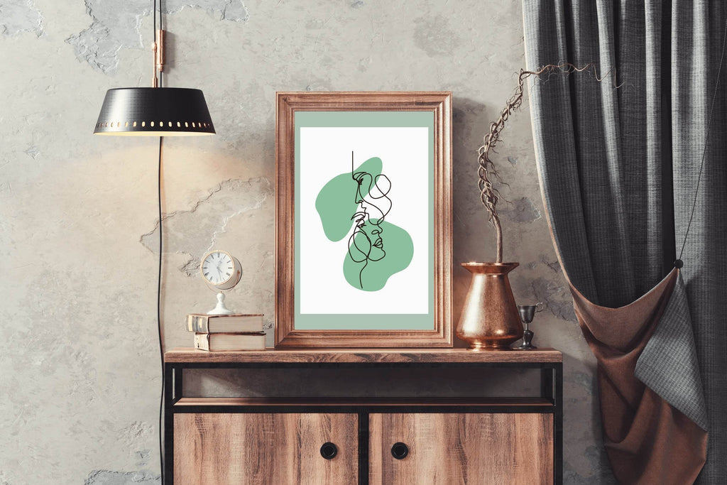 Minimal Romantic Face Wall Art - beink online art store