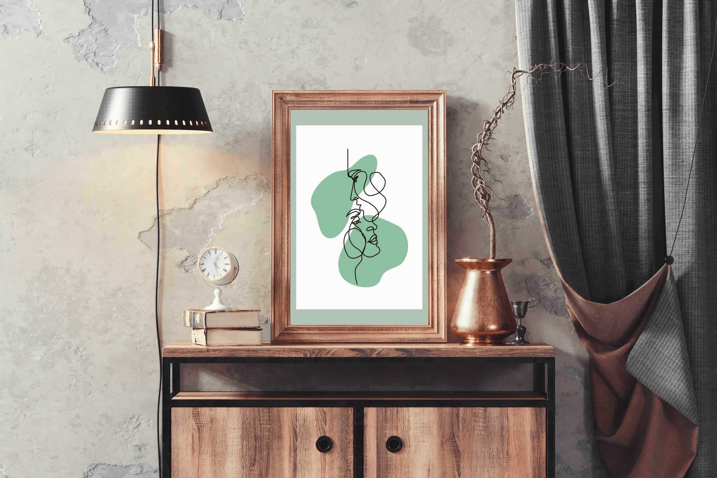 Minimal Romantic Face Wall Art - beink online art store