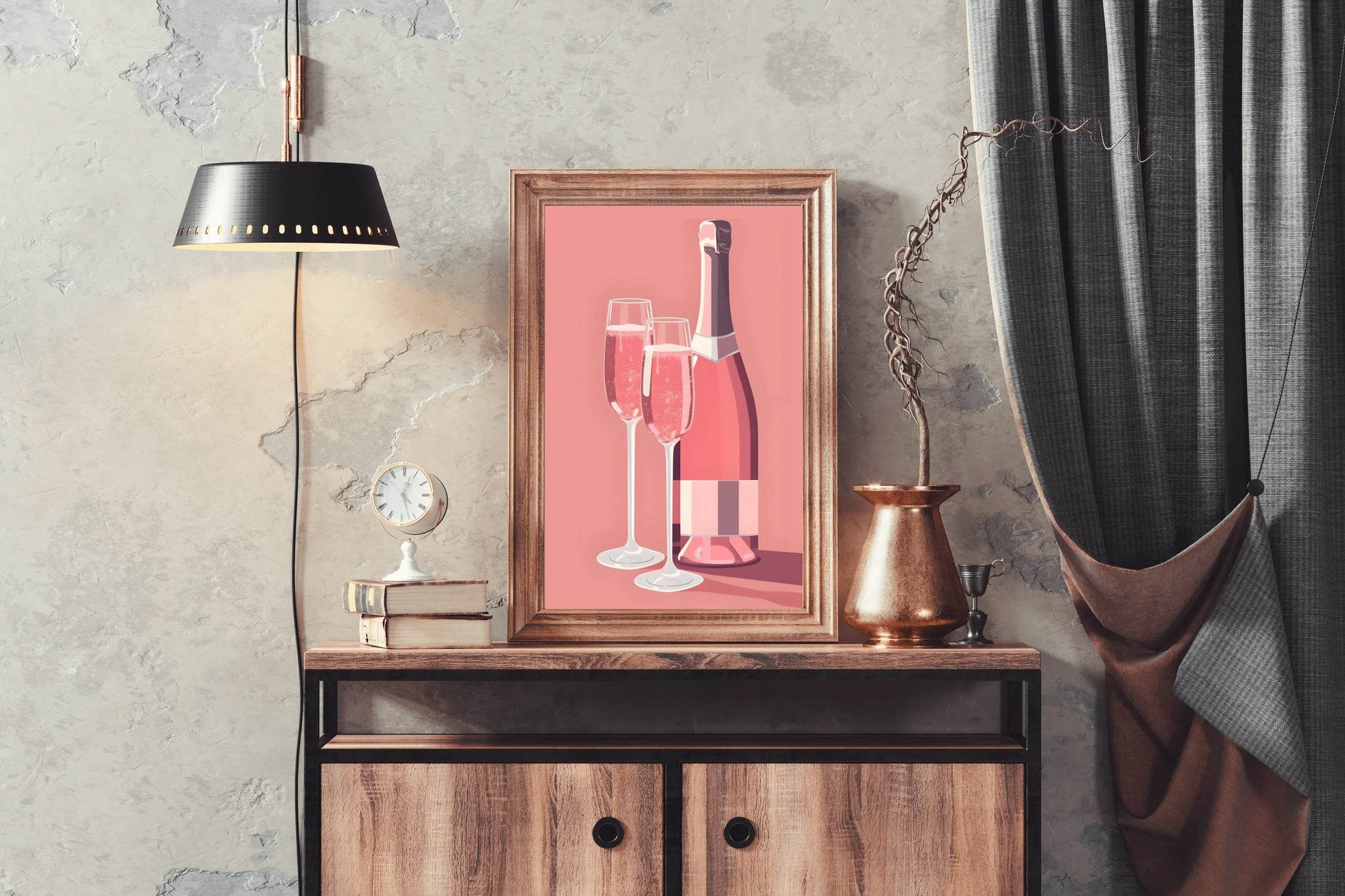 Pink Champagne Wall Art - beink online art store
