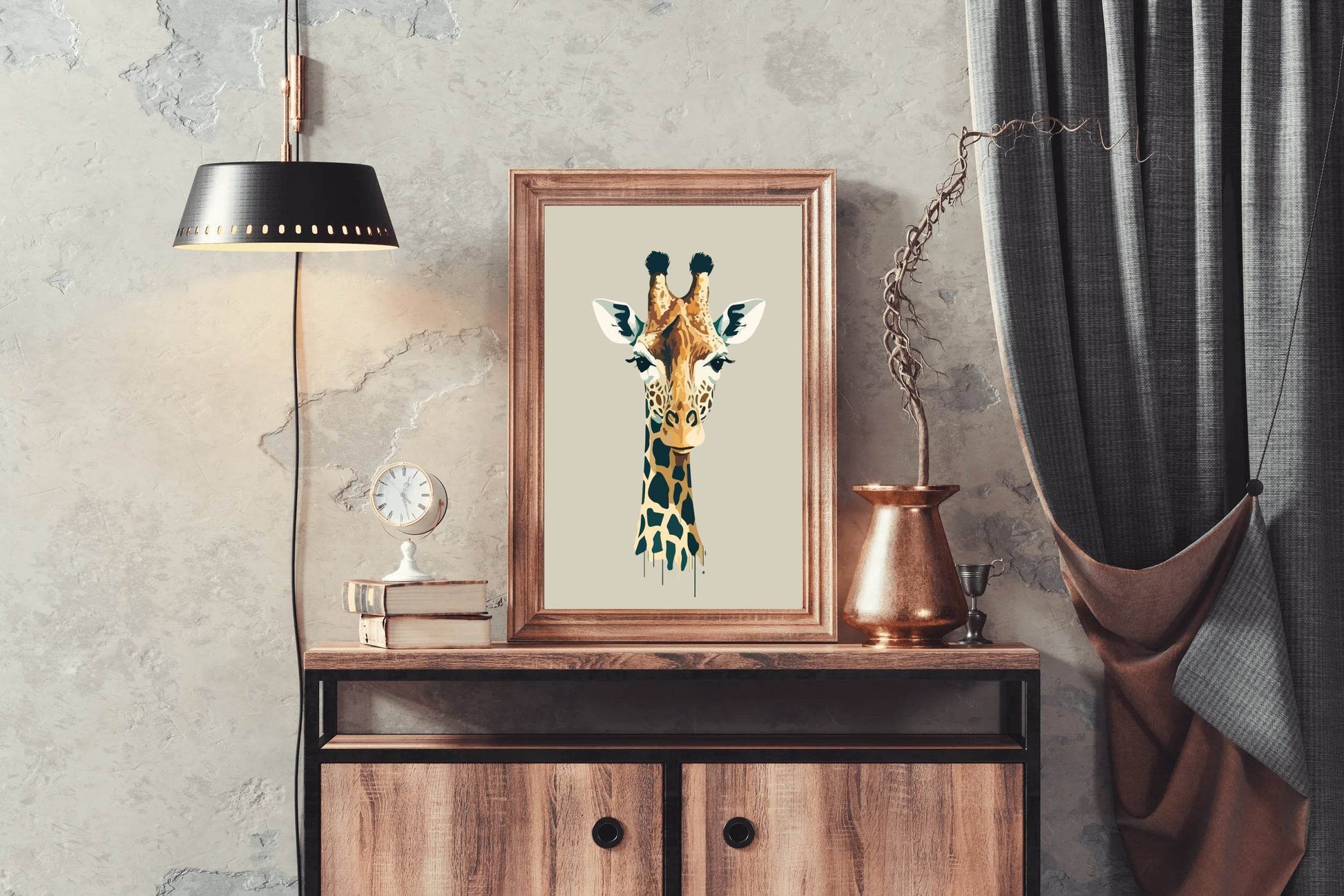 Painting of Giraffe Face Wall Art - beink online art store