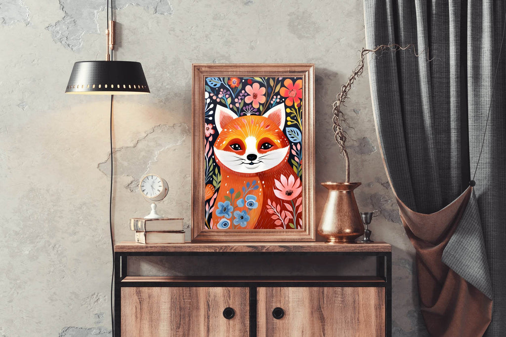 Colorful Painting of Smiling Fox - beink online art store