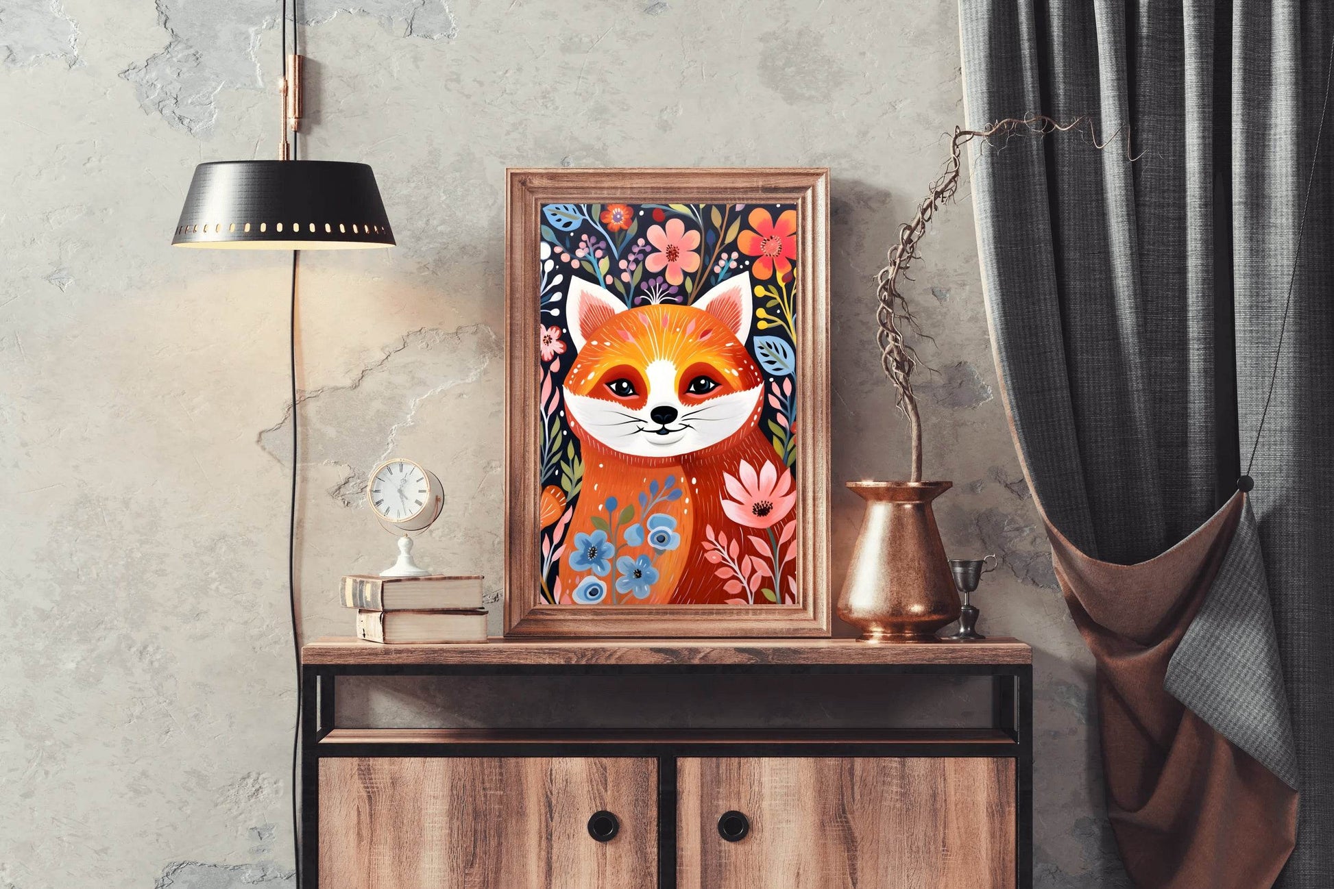 Colorful Painting of Smiling Fox - beink online art store