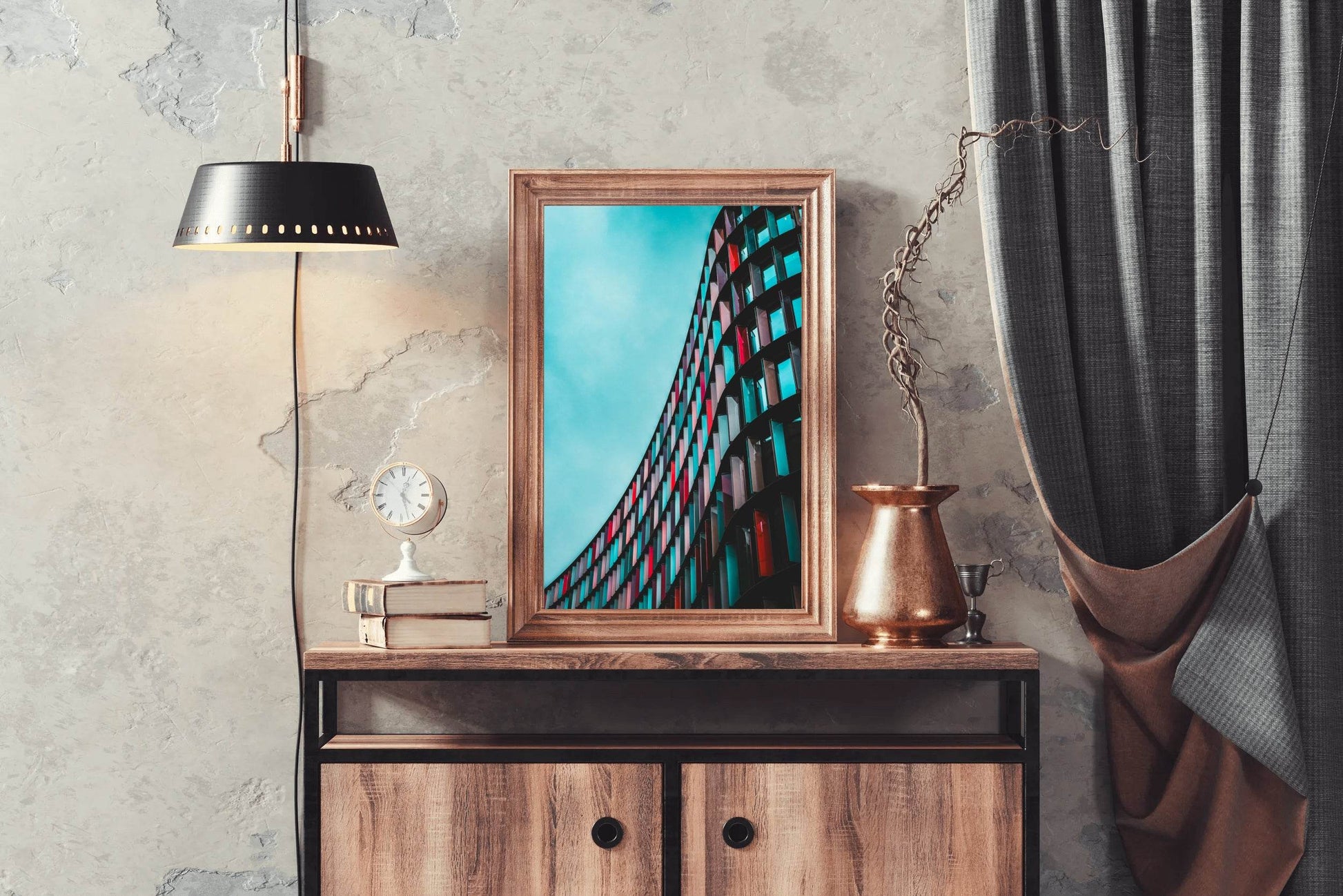 Slightly Curved Building Abstract Wall Art - beink online art store