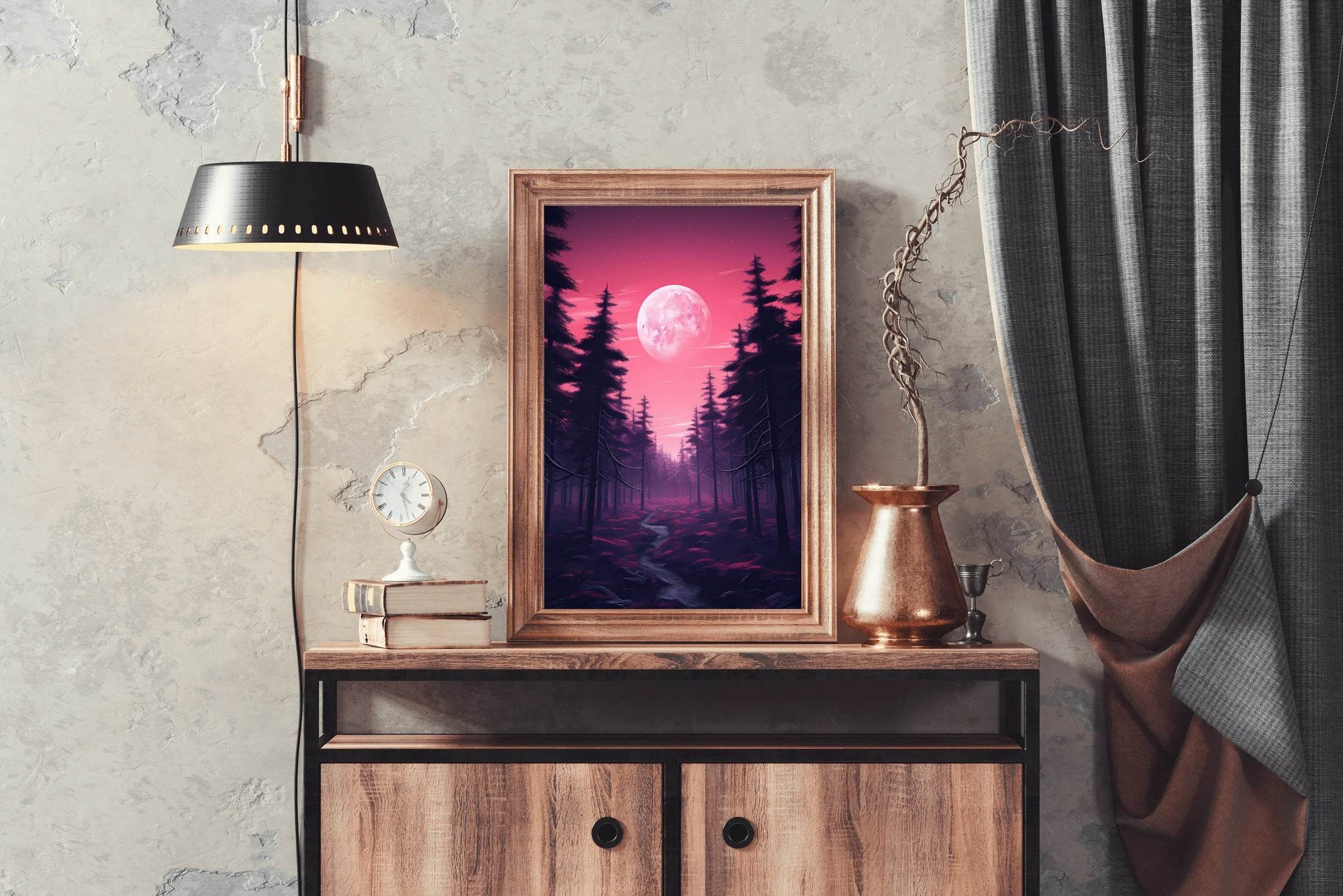 Pink Pine Forest Wall Art - beink online art store