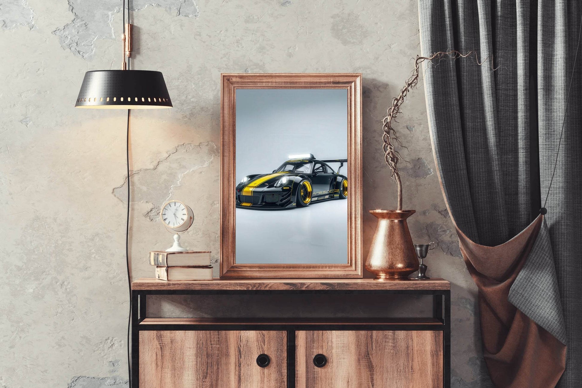 Porsche 911 Gt3 Rs Black Wall Art - beink online art store