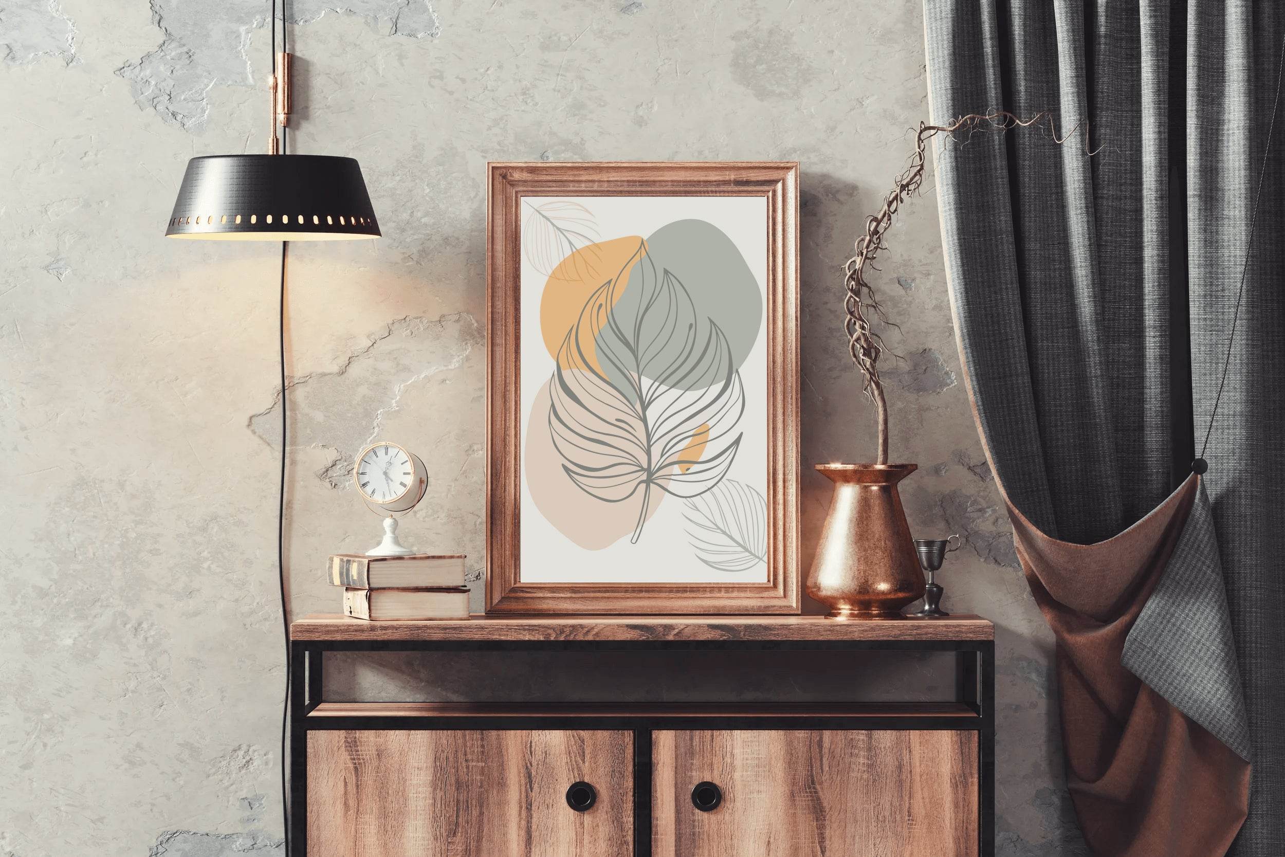Minimal Design Of a Tropical Leaf Wall Art - beink online art store