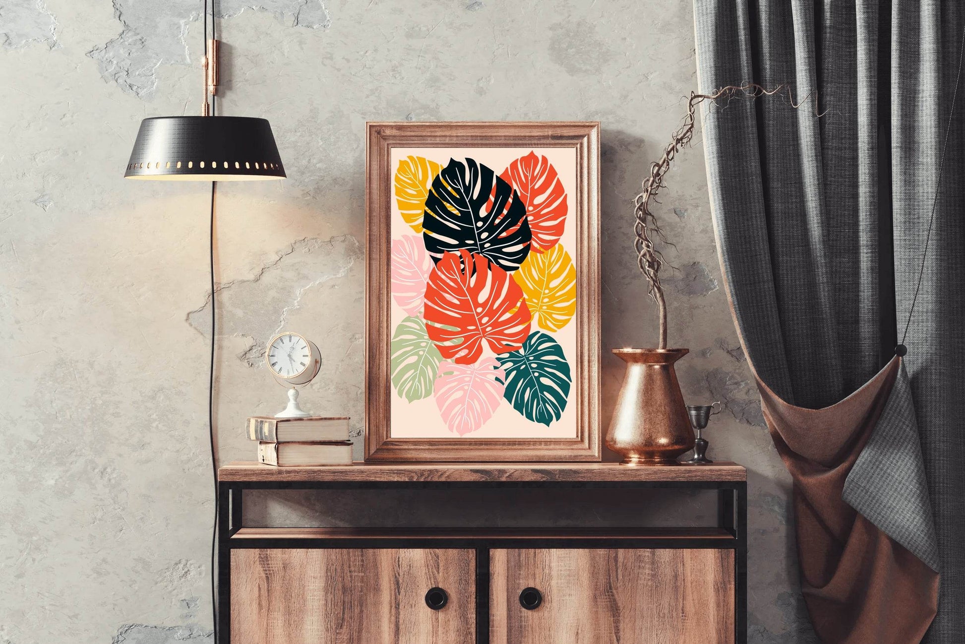 Fig Leaf Tropical Plant Painting Wall Art - beink online art store