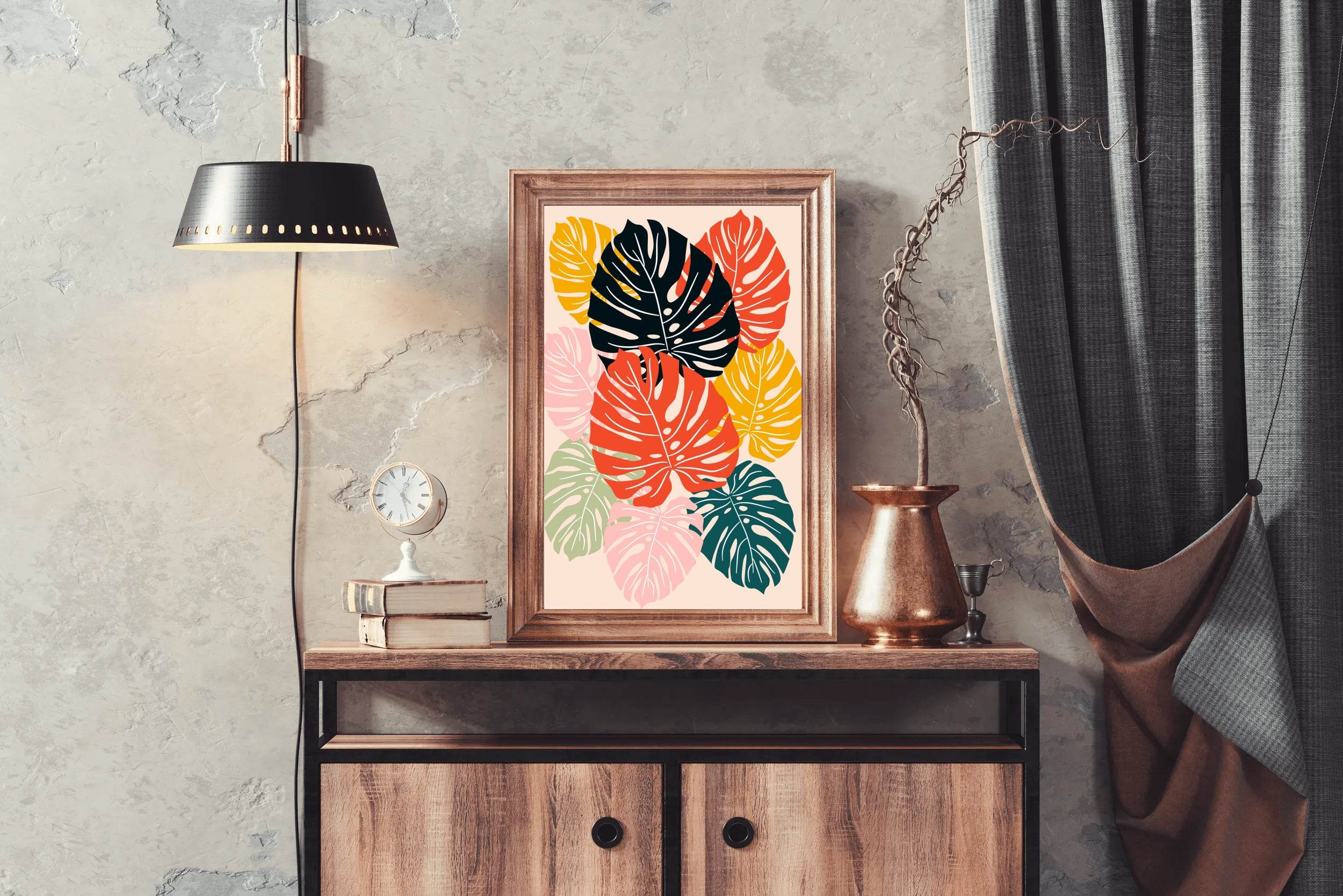 Fig Leaf Tropical Plant Painting Wall Art - beink online art store