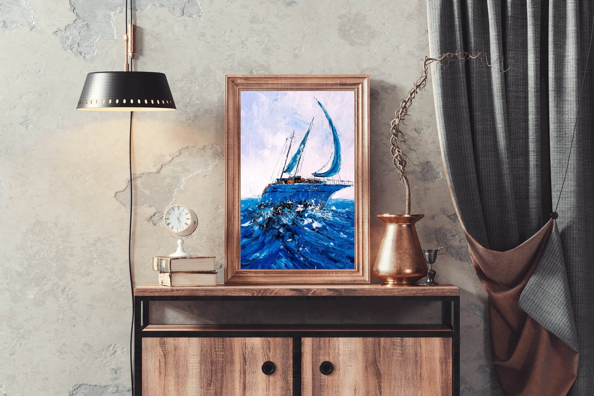 Sailing Ship in A Storm Wall Art - beink online art store