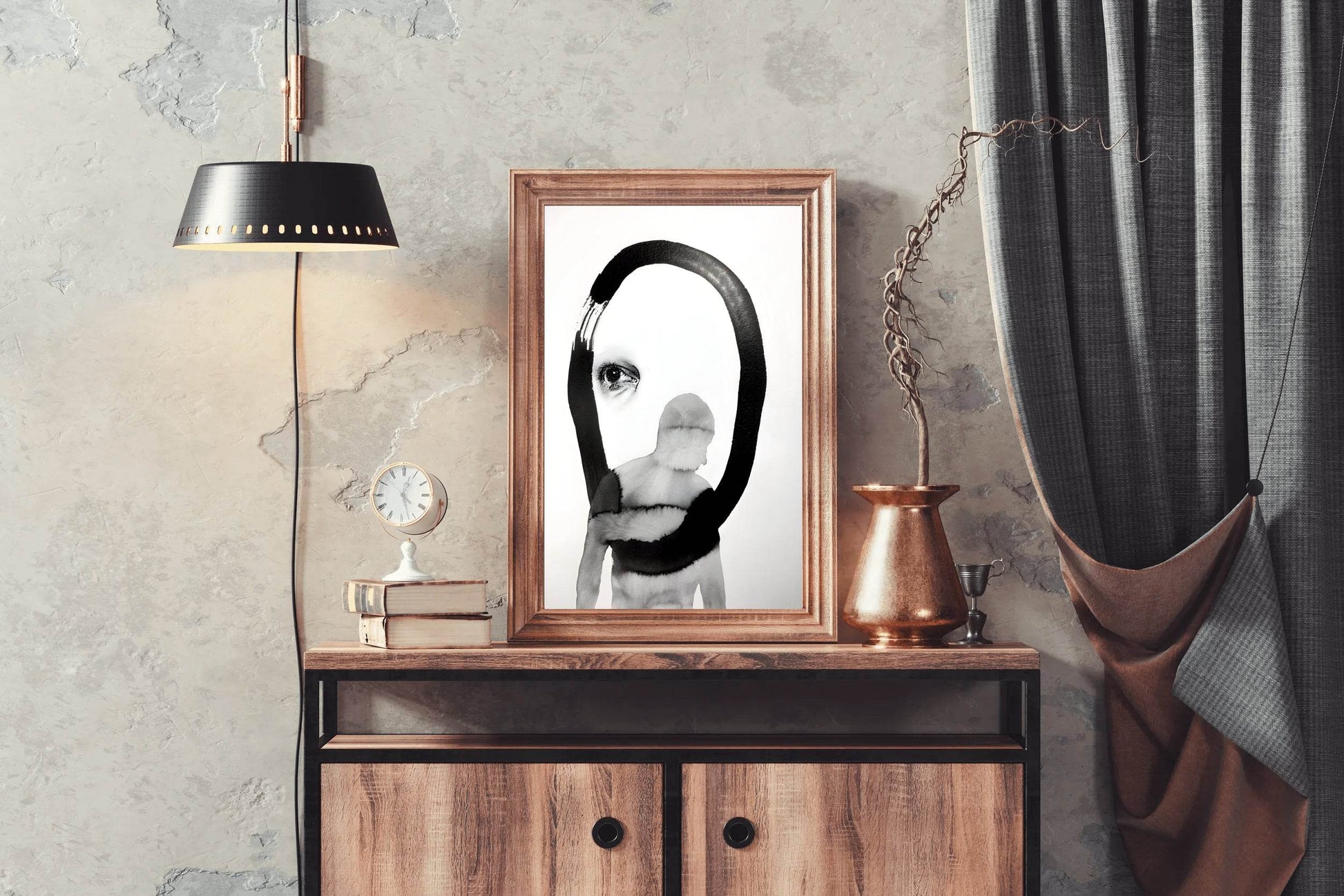 Ink and Watercolor Partial Figure Wall Art - beink online art store