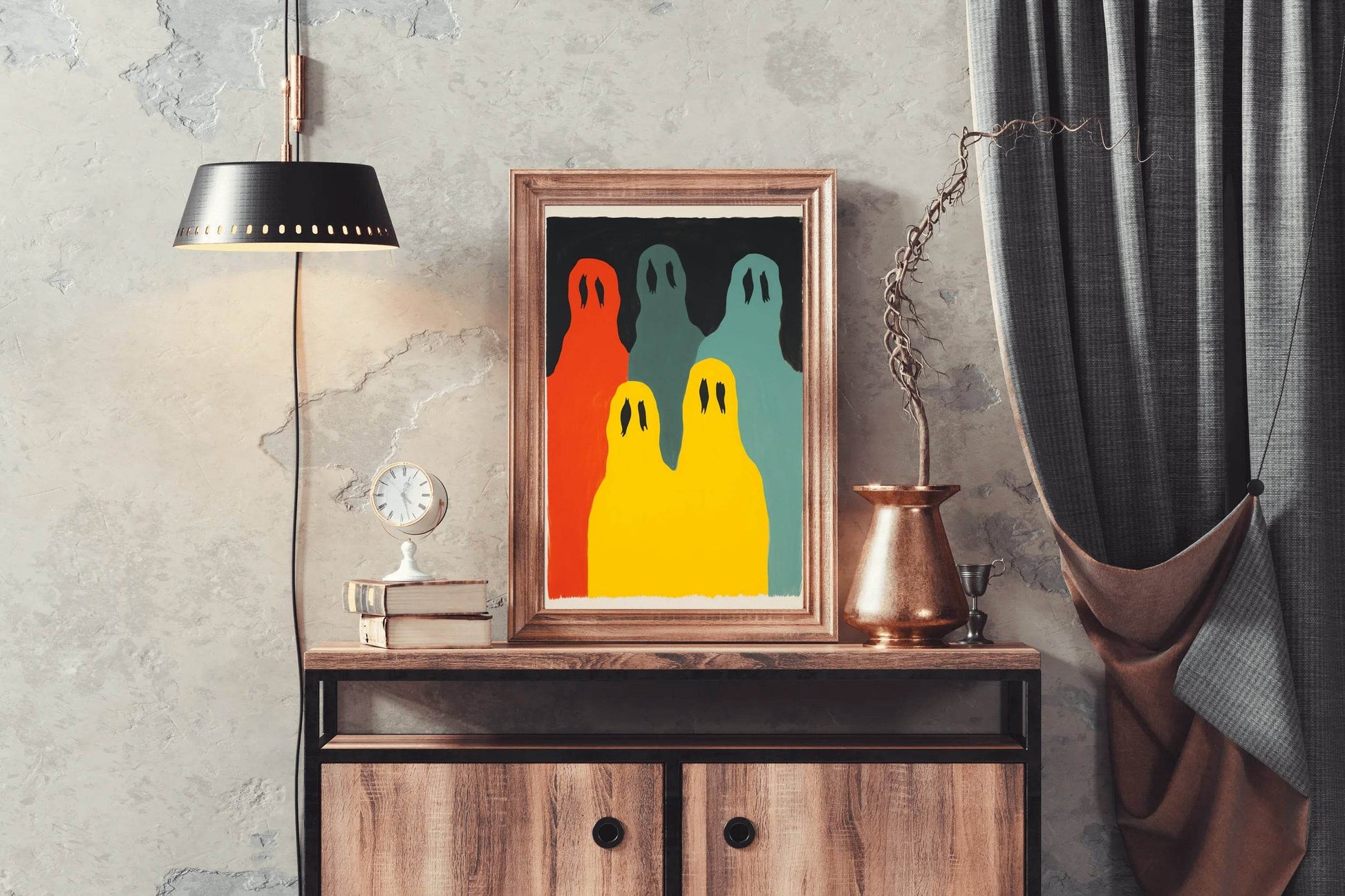 Ghostly Gathering - Haunting Appearance of the Figures Wall Art - beink online art store