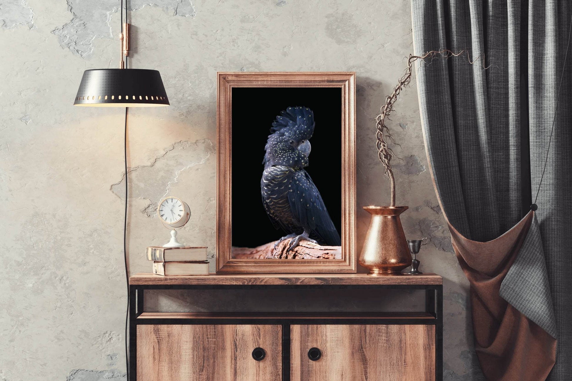 Red-Tailed Black Cockatoo Bird Wall Art - beink online art store
