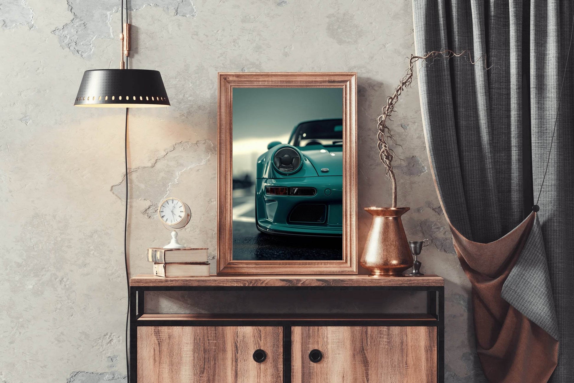 Porsche 911 RWB Blue Wall Art - beink online art store