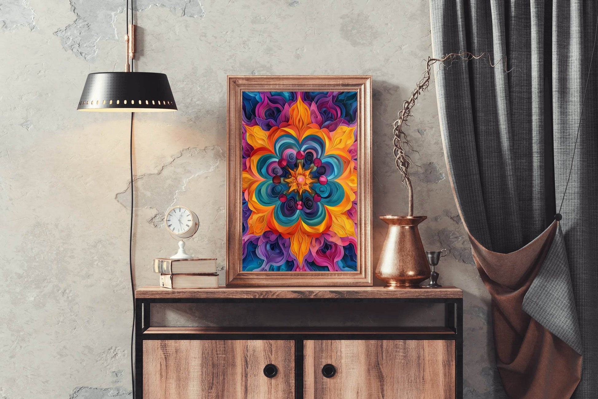 Flower Mandala Pattern Wall Art - beink online art store