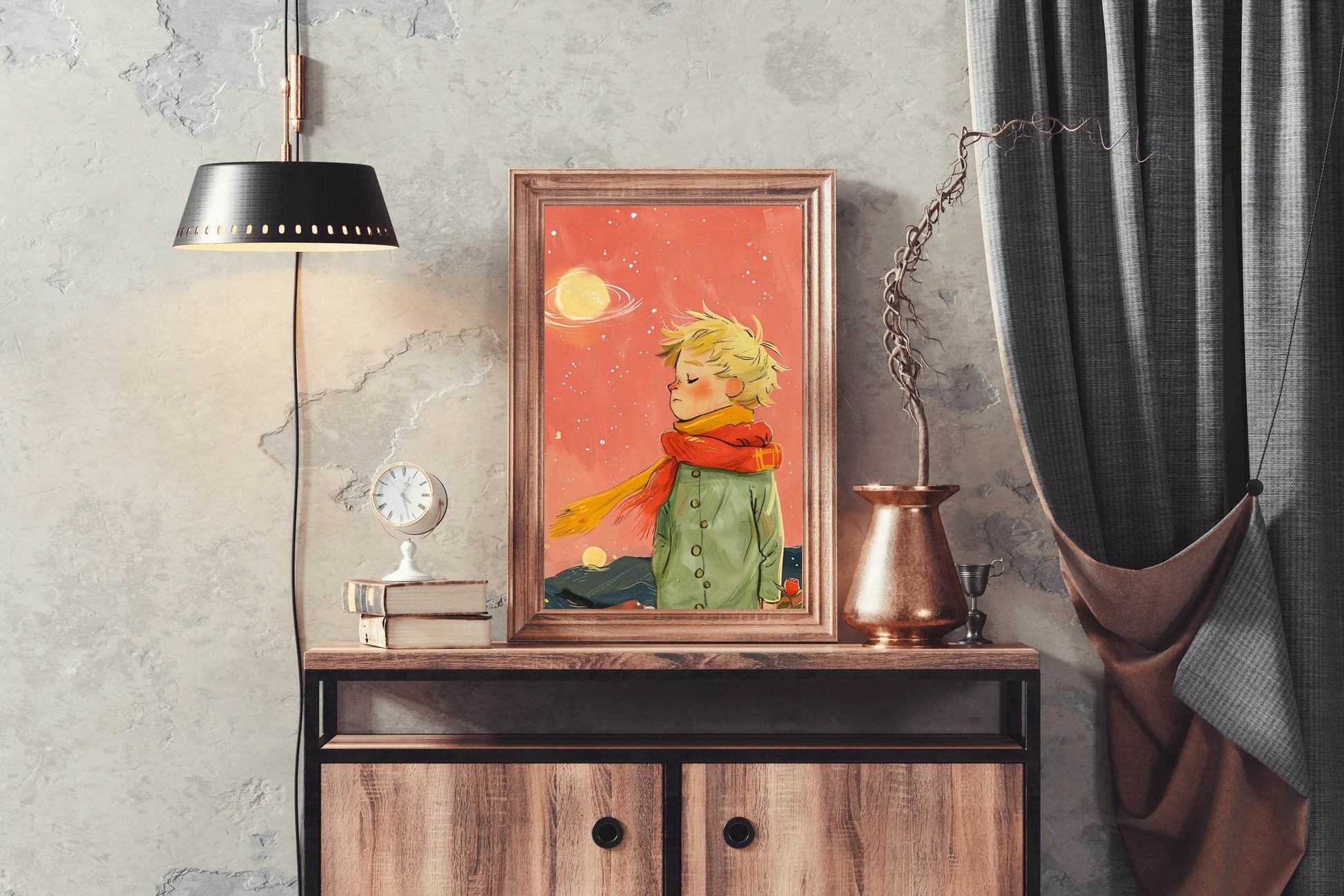 Illustration of Boy in Winter With Sunny Day - beink online art store