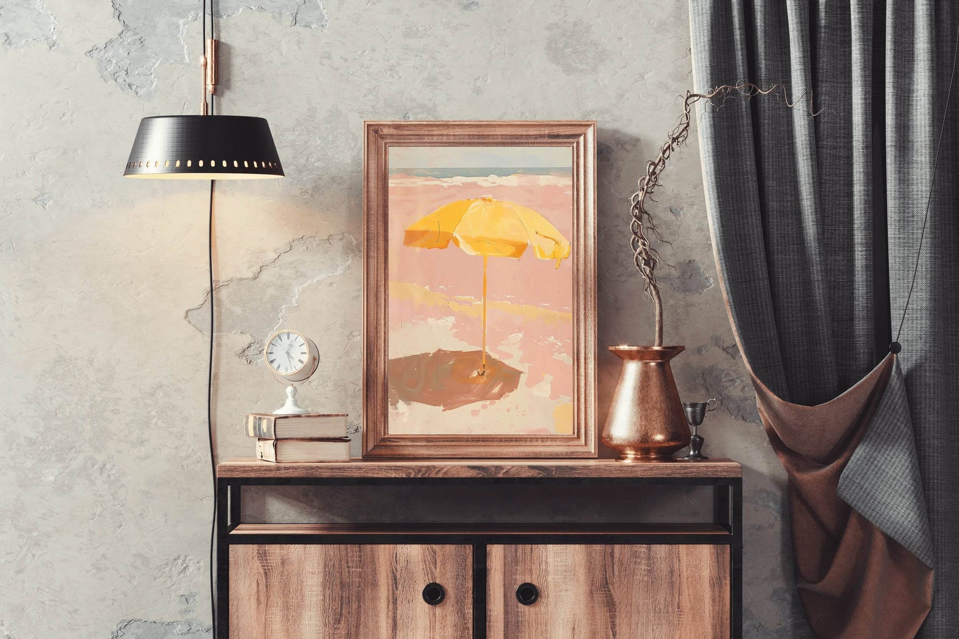 Umbrella Painting On The Beach - beink online art store