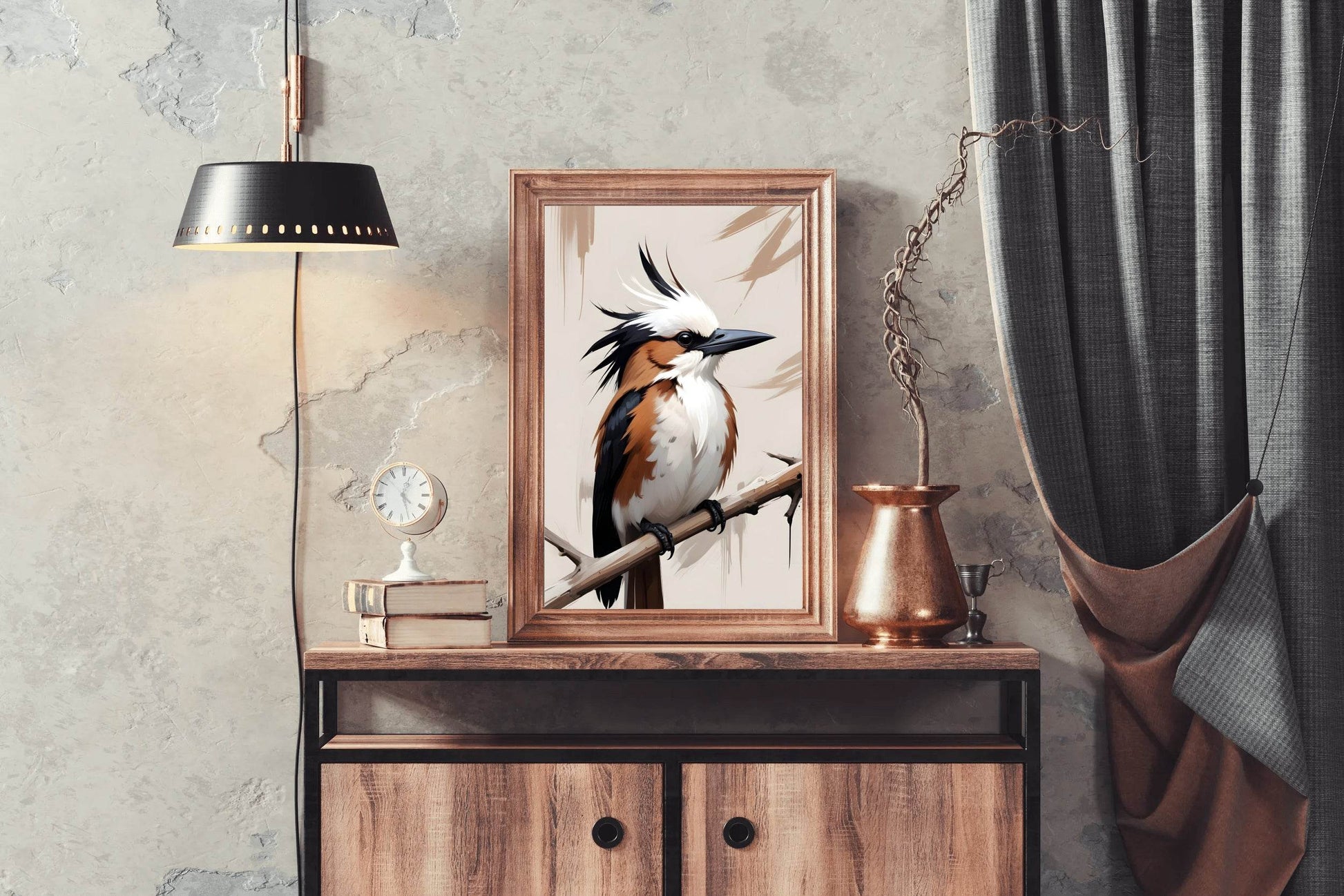 Watercolor Kingfisher Bird Wall Art - beink online art store