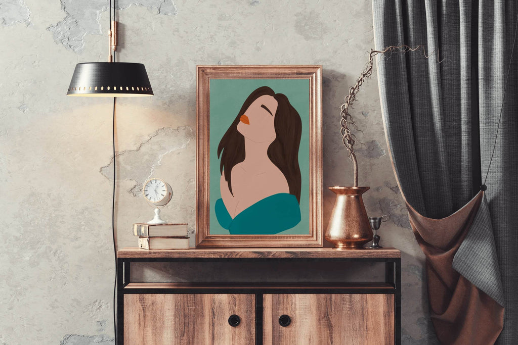 Sad Woman Face Wall Art - beink online art store