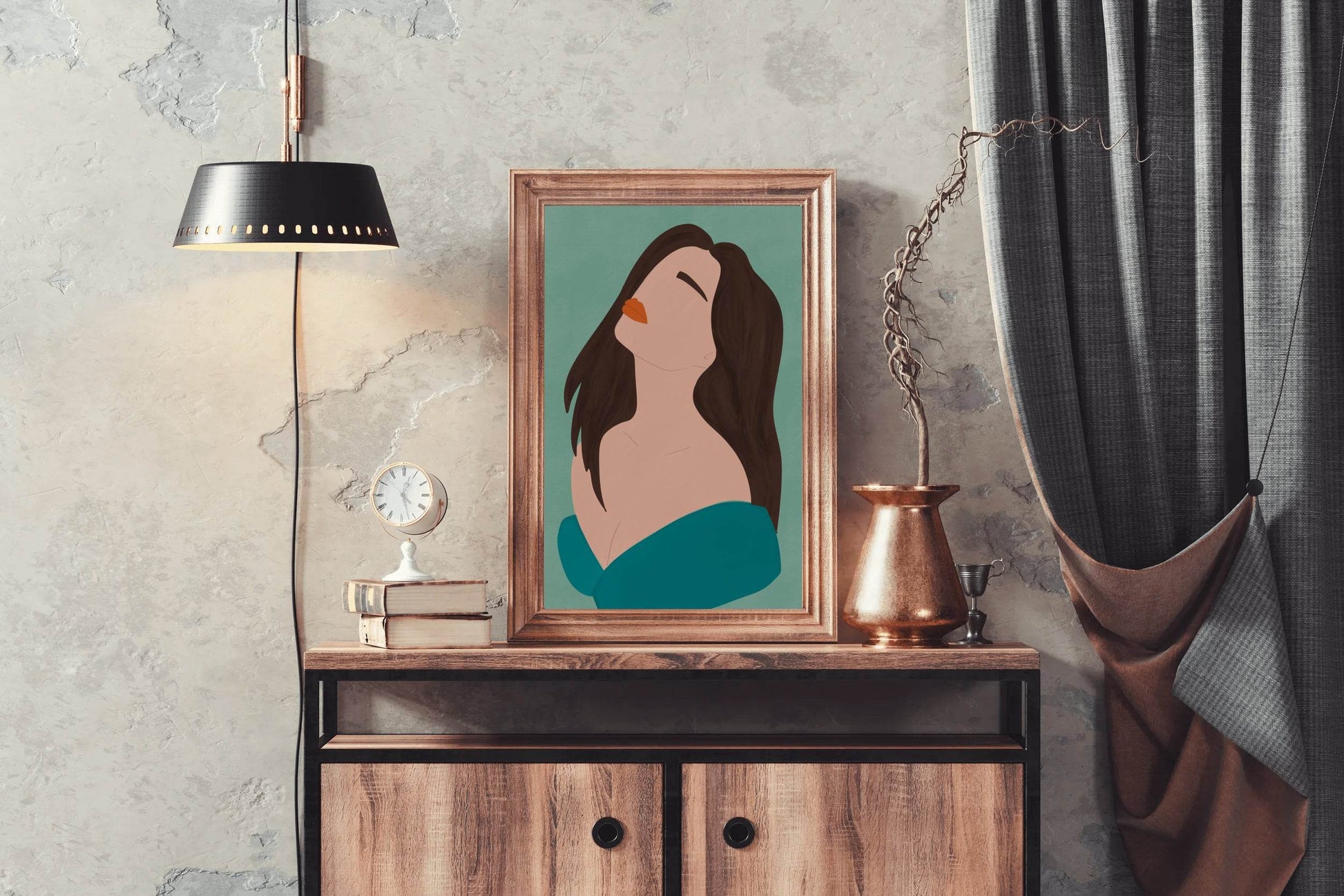 Sad Woman Face Wall Art - beink online art store
