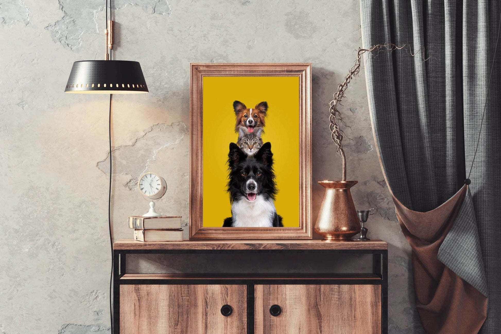 Cute Cat and Dogs Animal Wall Art - beink online art store