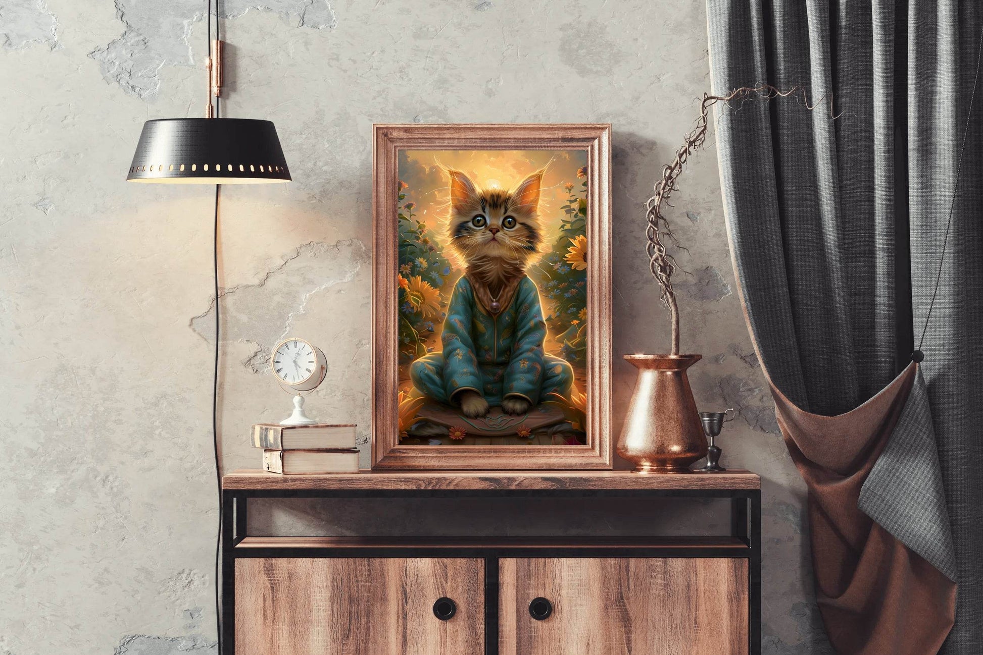 Cat Wearing Coat Animal Wall Art - beink online art store