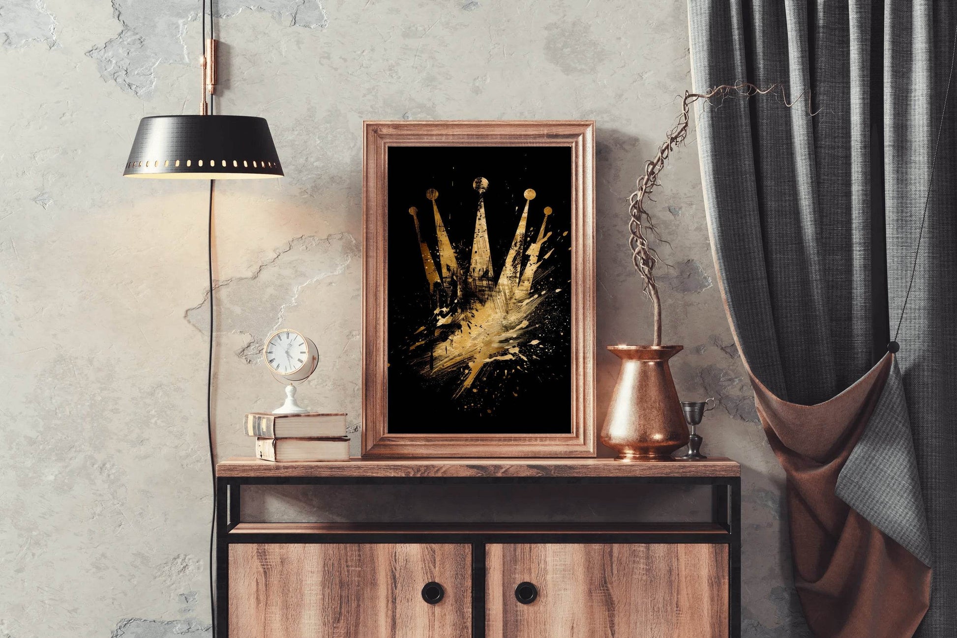 Golden Crown Wall Art - beink online art store