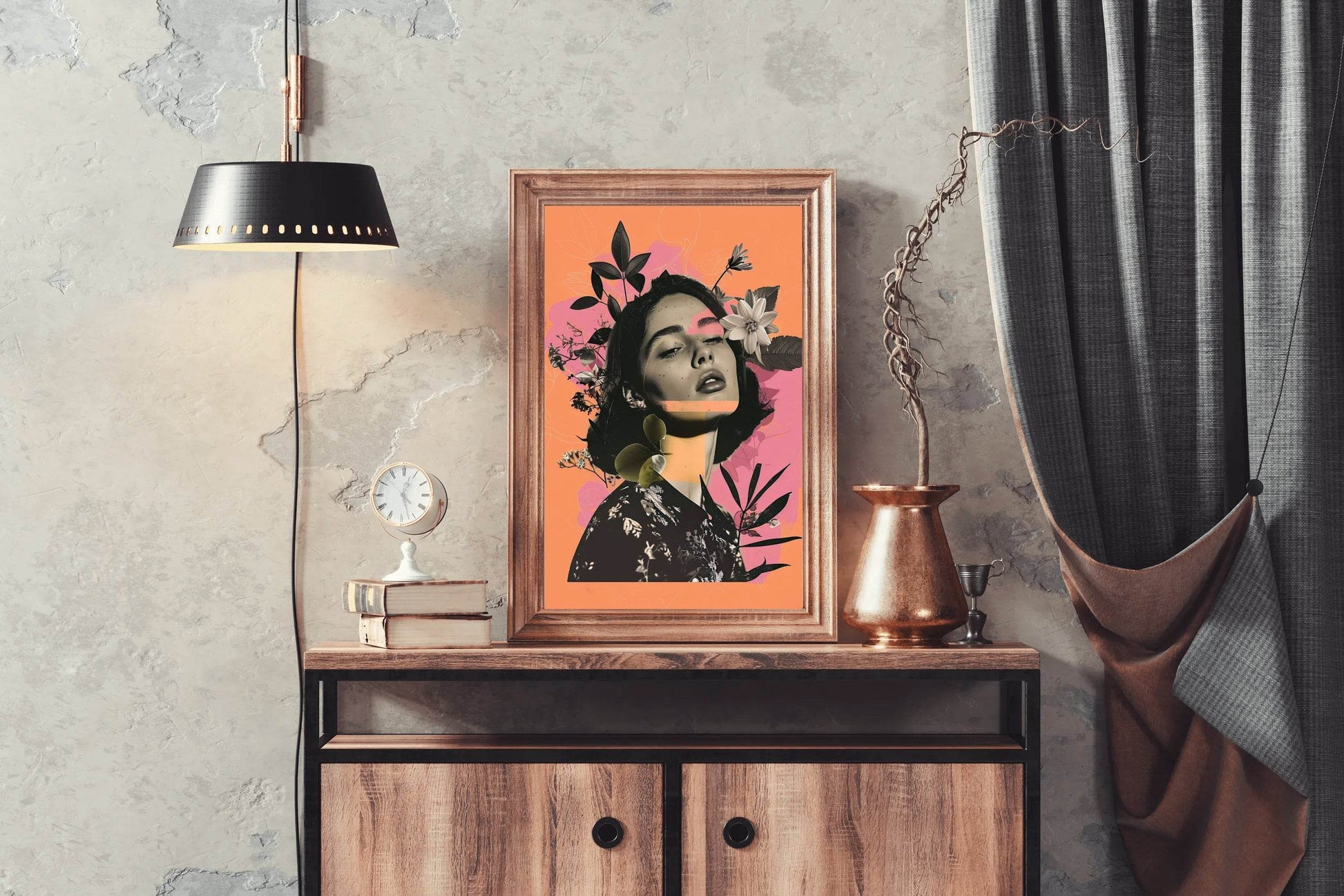 Girl Design Collage Premium Wall Art - beink online art store