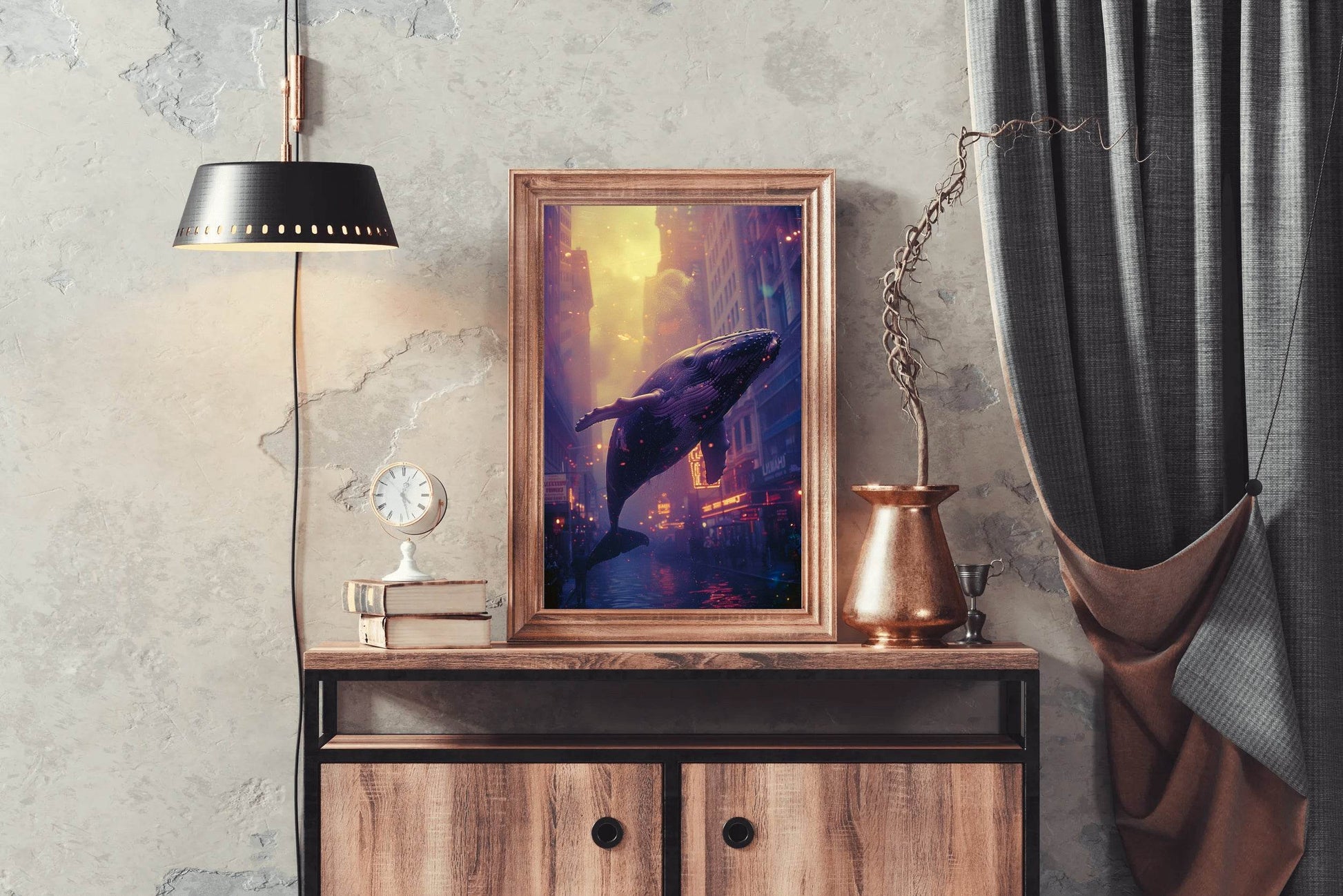 Whale in the Sky Animal Wall Art - beink online art store