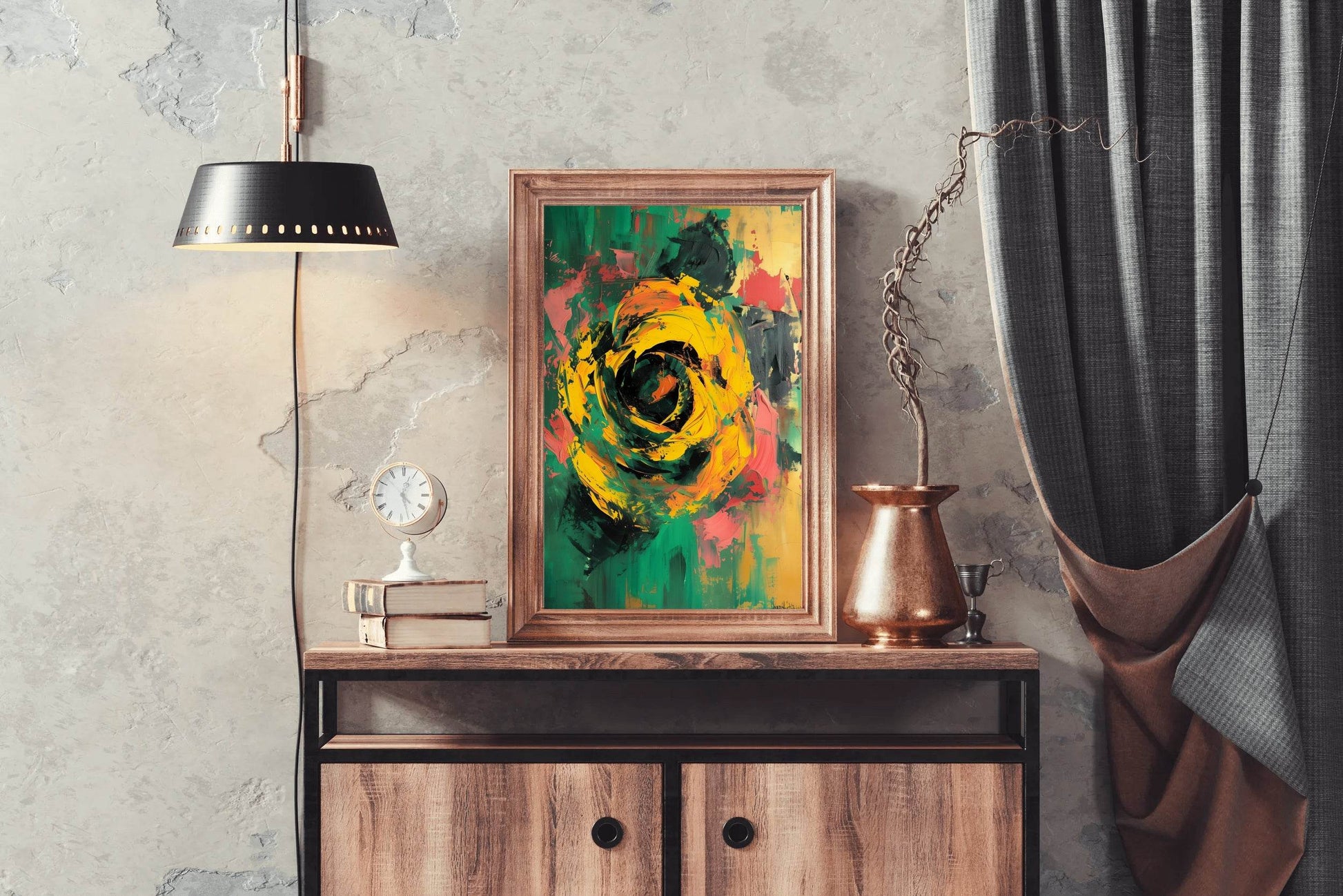 Yellow Rose Painting Wall Art - beink online art store