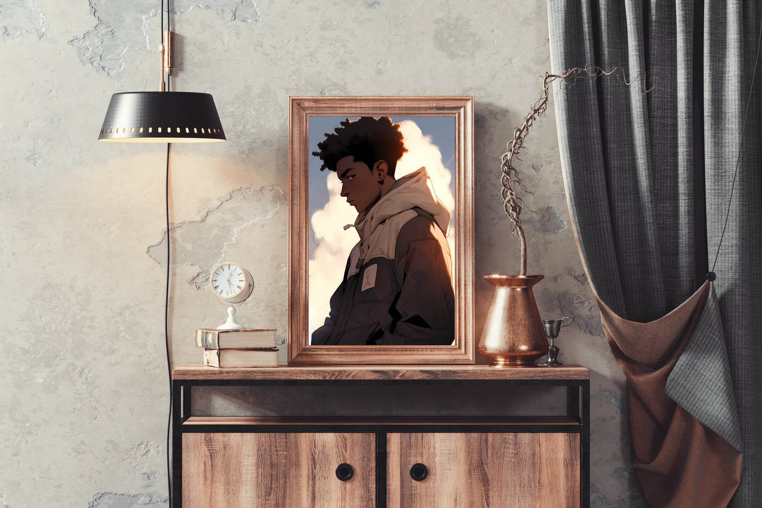 Anime Style Man Portrait Wall Art - beink online art store