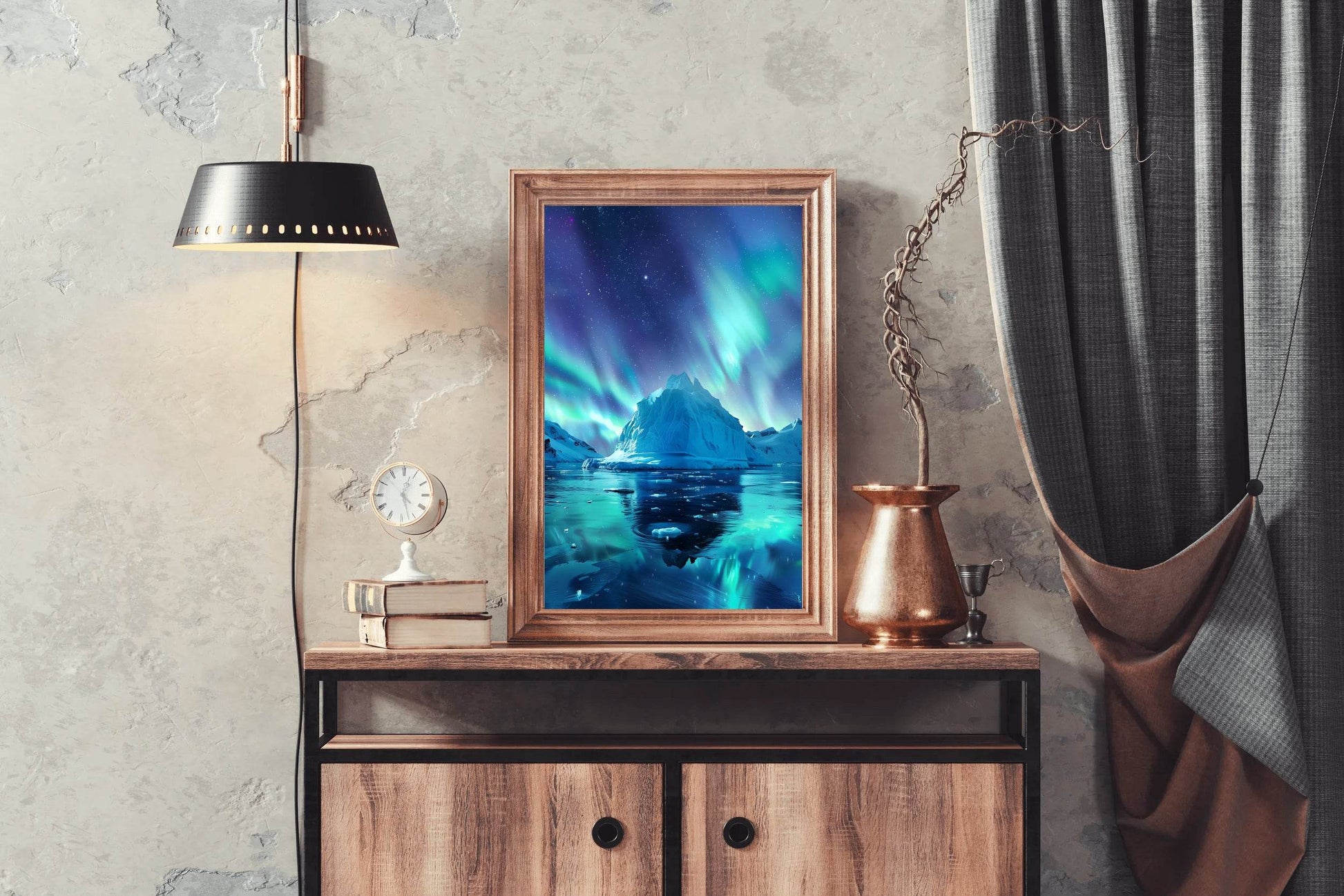Breathtaking Northern lights in a Polar landscape Wall Art - beink online art store