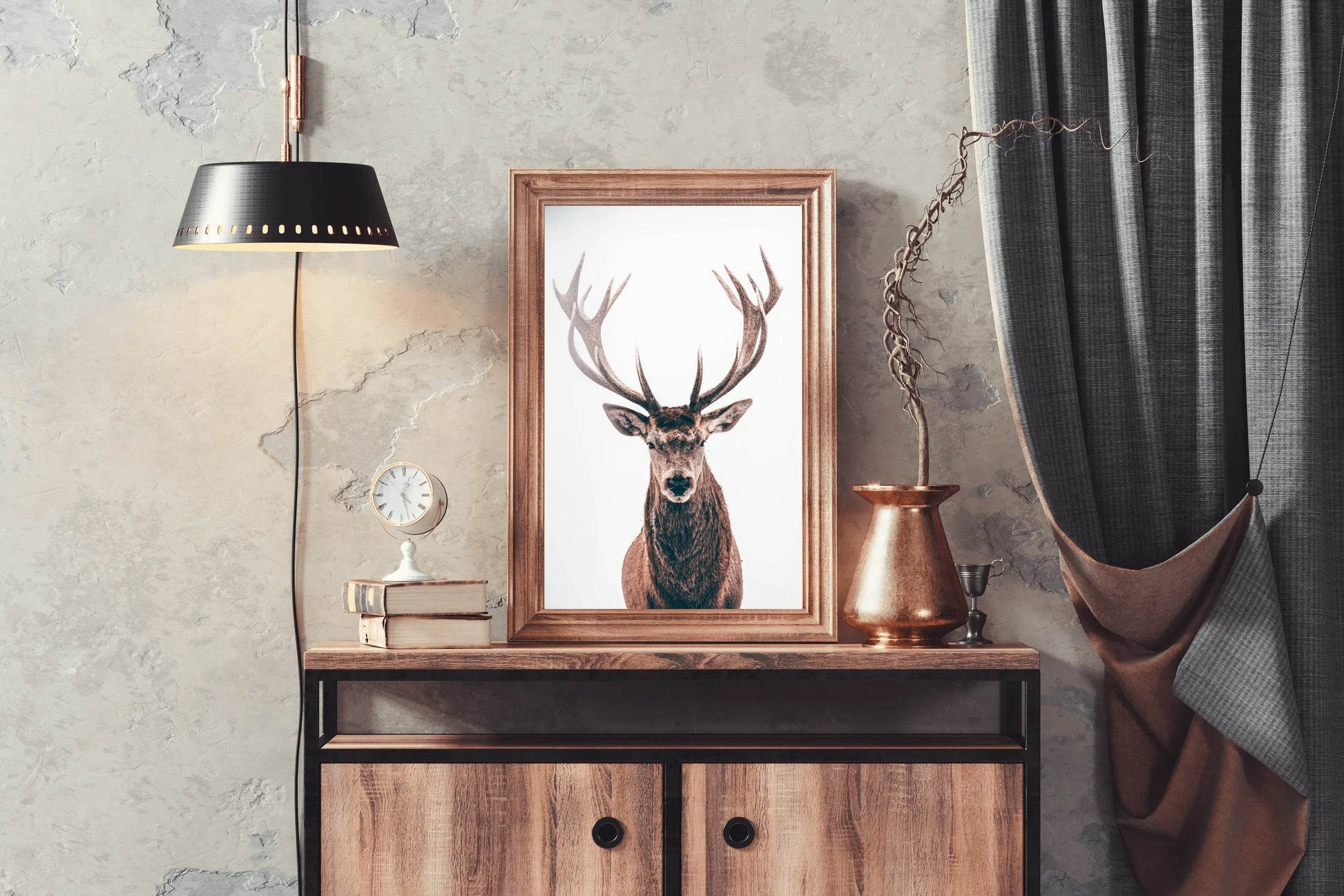Red Deer in Snow Animal Wall Art - beink online art store