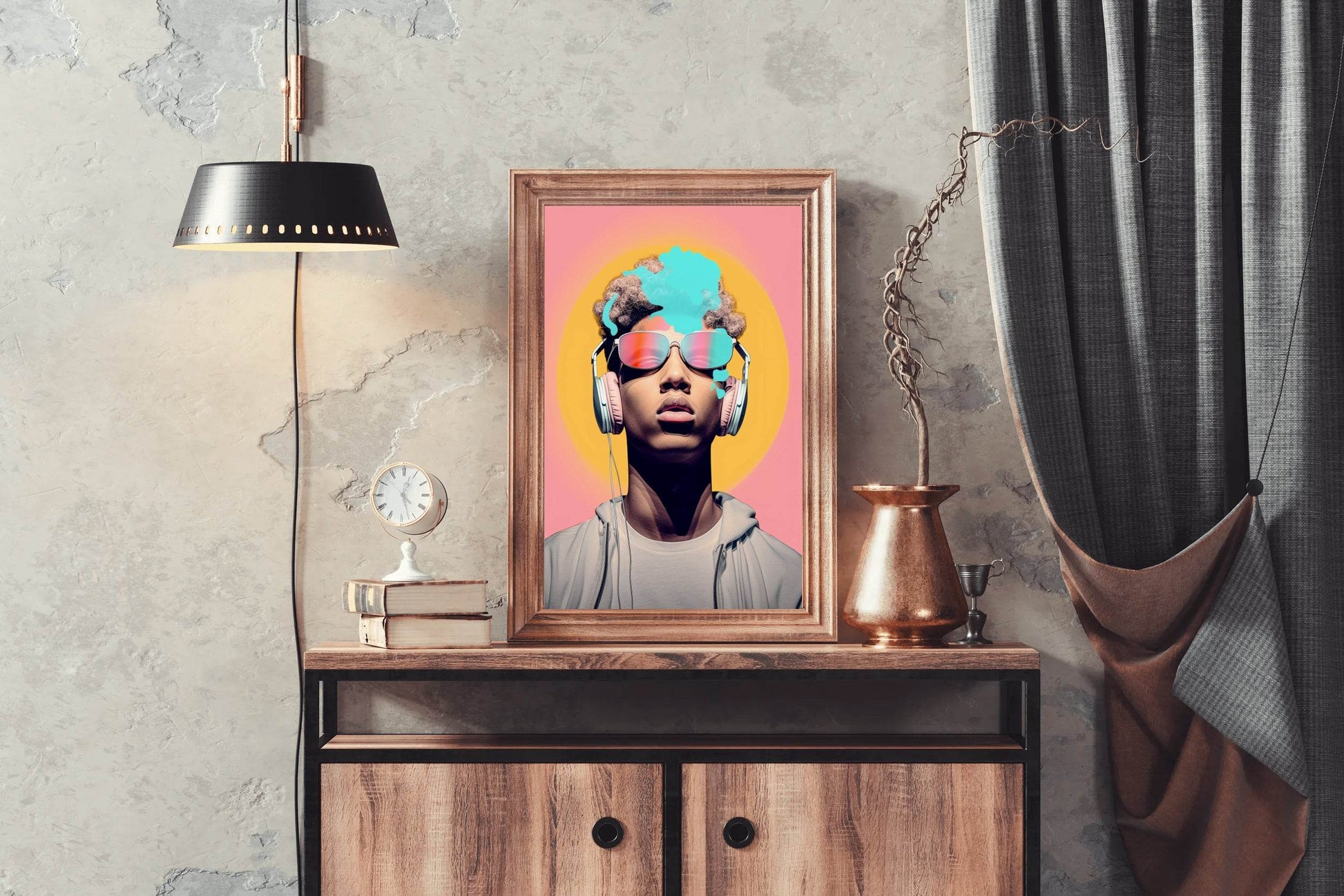 Hey DJ Headphones Wall Art - beink online art store