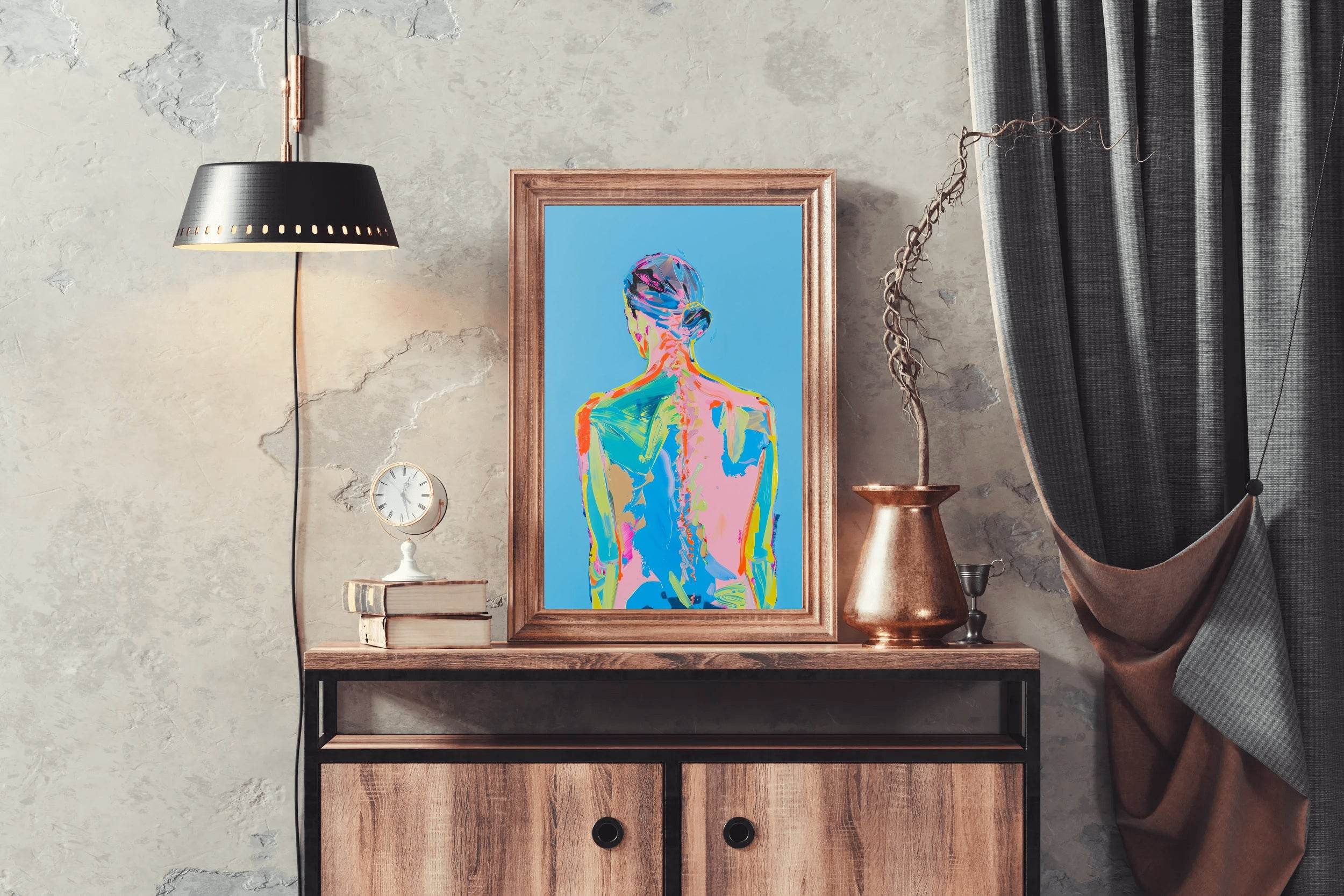 Colorful Watercolor Painting of a Woman Wall Art - beink online art store