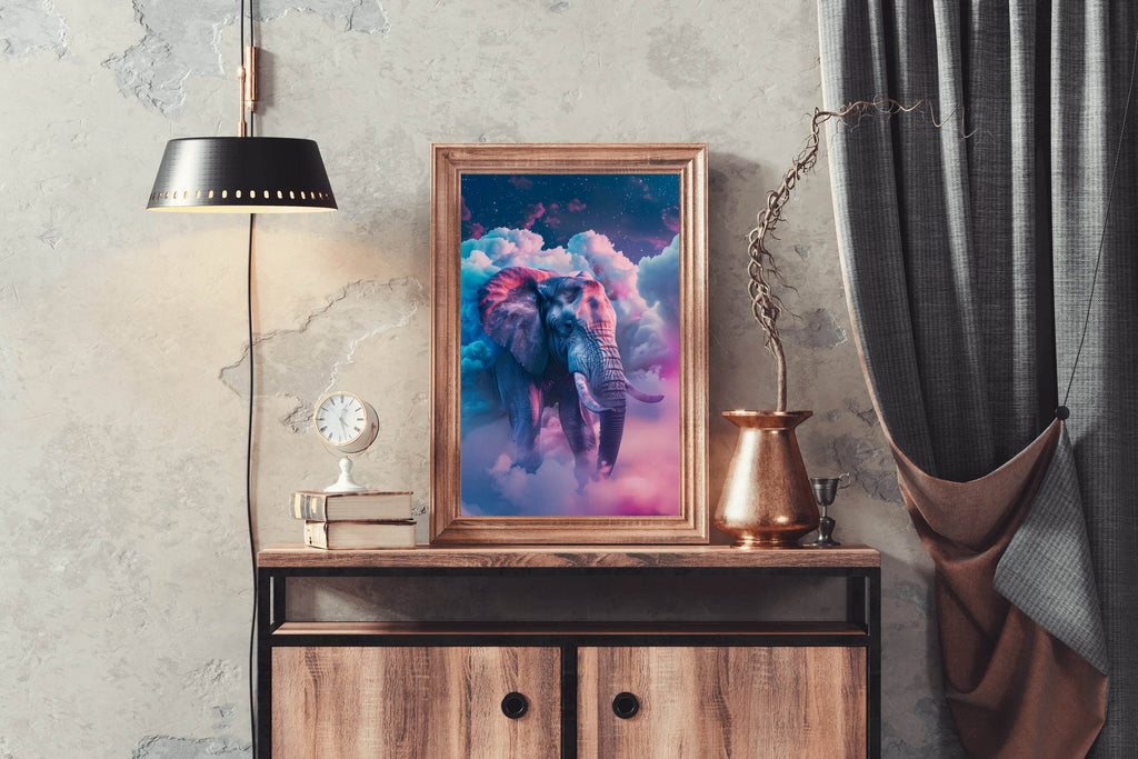 Digital Painting of Fantasy Elephant Wall Art - beink online art store