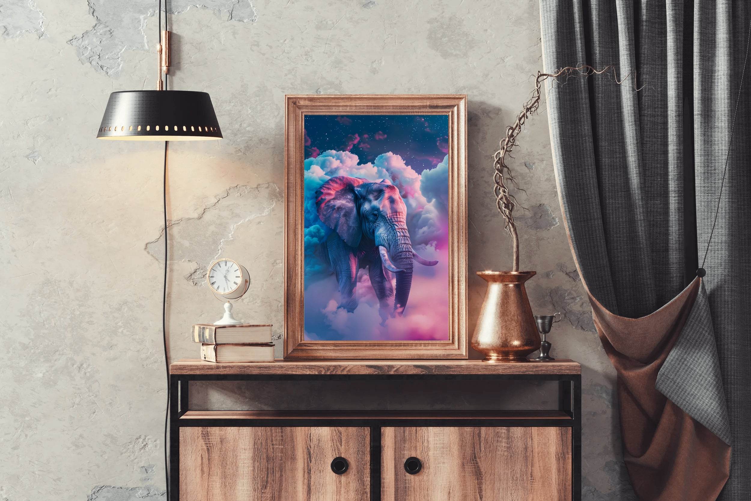 Digital Painting of Fantasy Elephant Wall Art - beink online art store