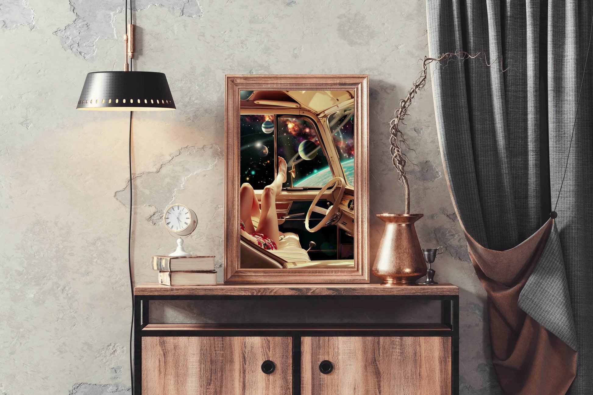 View Of Space From Inside The Car Wall Art - beink online art store
